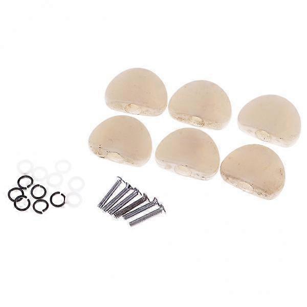 4X 6pcs Tuner Tuning Key Knobs Button for Acoustic/Electric Guitar White