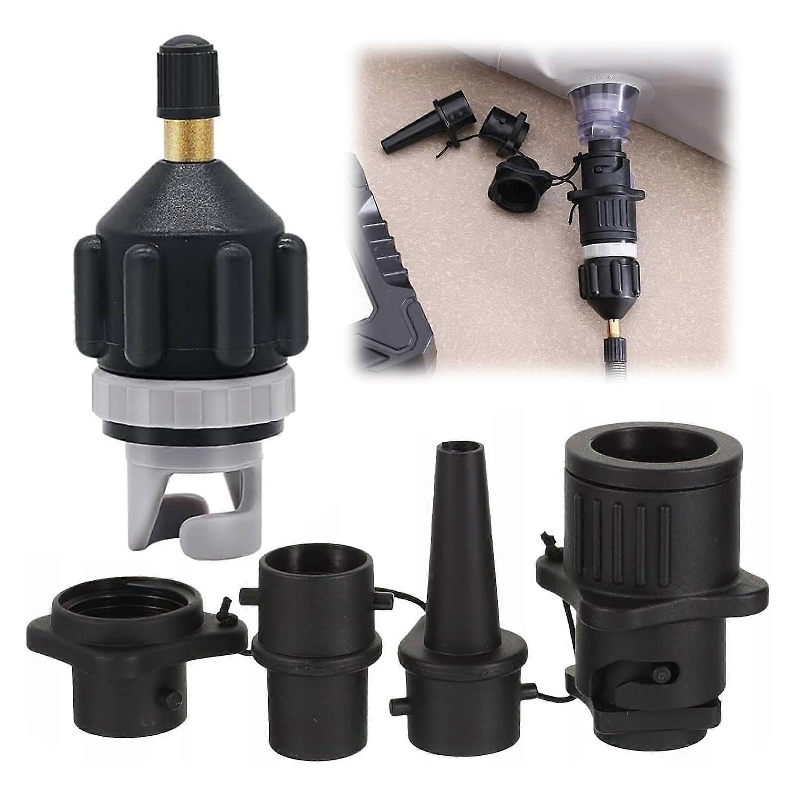 SUP Pump Adapter, SUP Valve Adapter for Compressor, Stand Up Paddle Board Air Pump Adapter with 4 Gas Nozzles