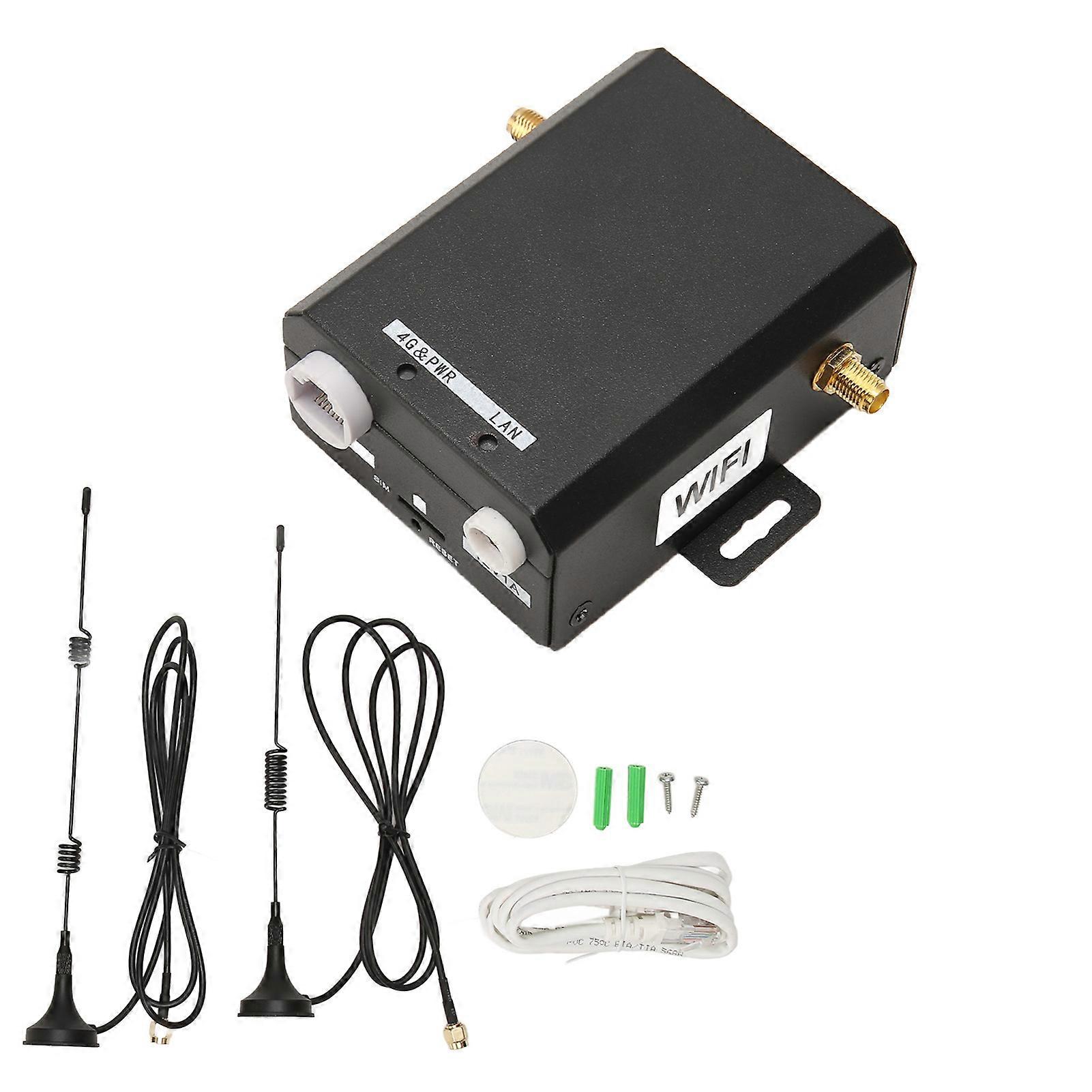 Industrial 4G LTE Router 150Mbps Nano SIM Card Slot Support 16 Users Mobile WiFi Hotspot with 2 Antennas 100‑240V UK Plug