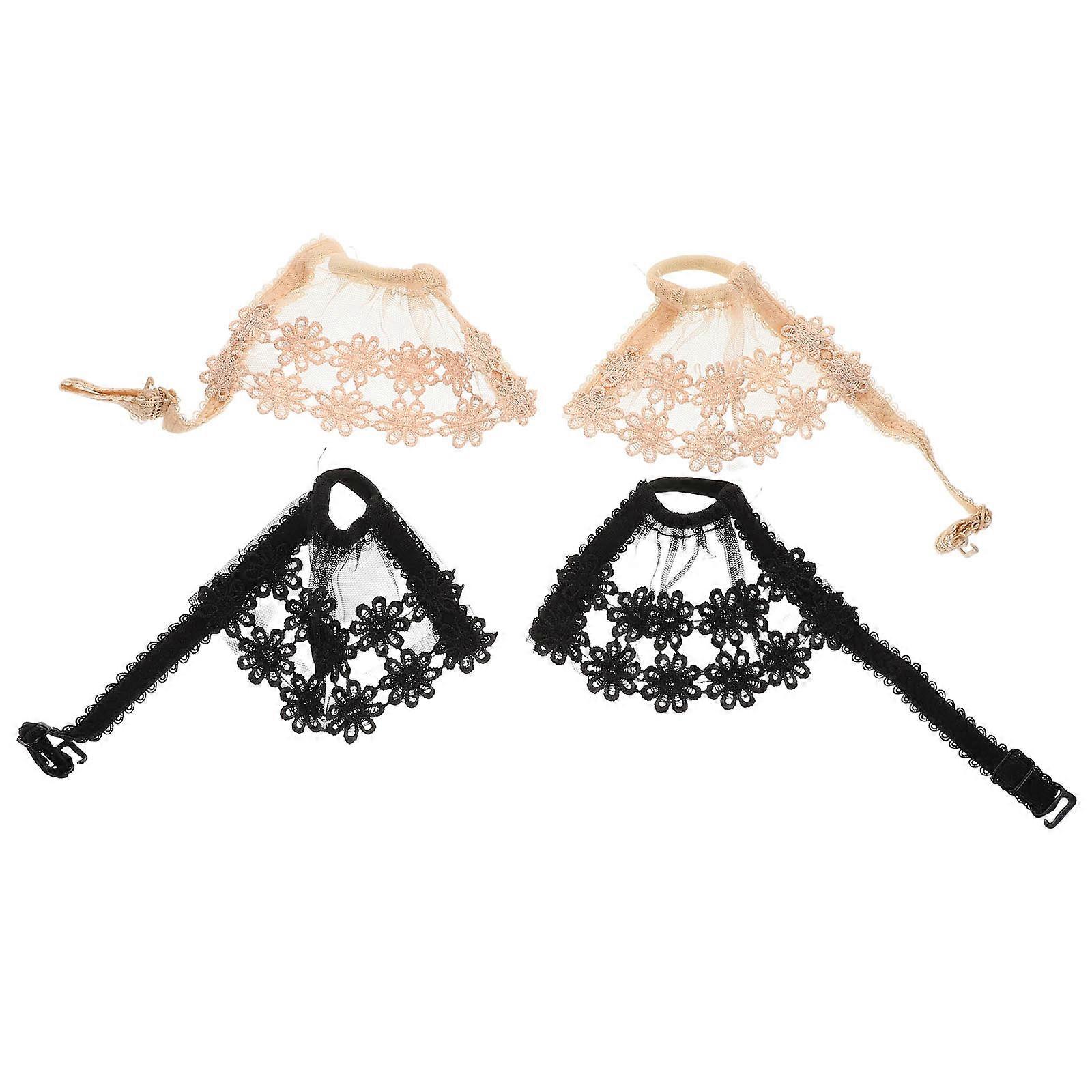 Anti Skid Heel Strap Elegant Flower Shape Elastic Shoe Straps High Heel Protector Black 2Pairs