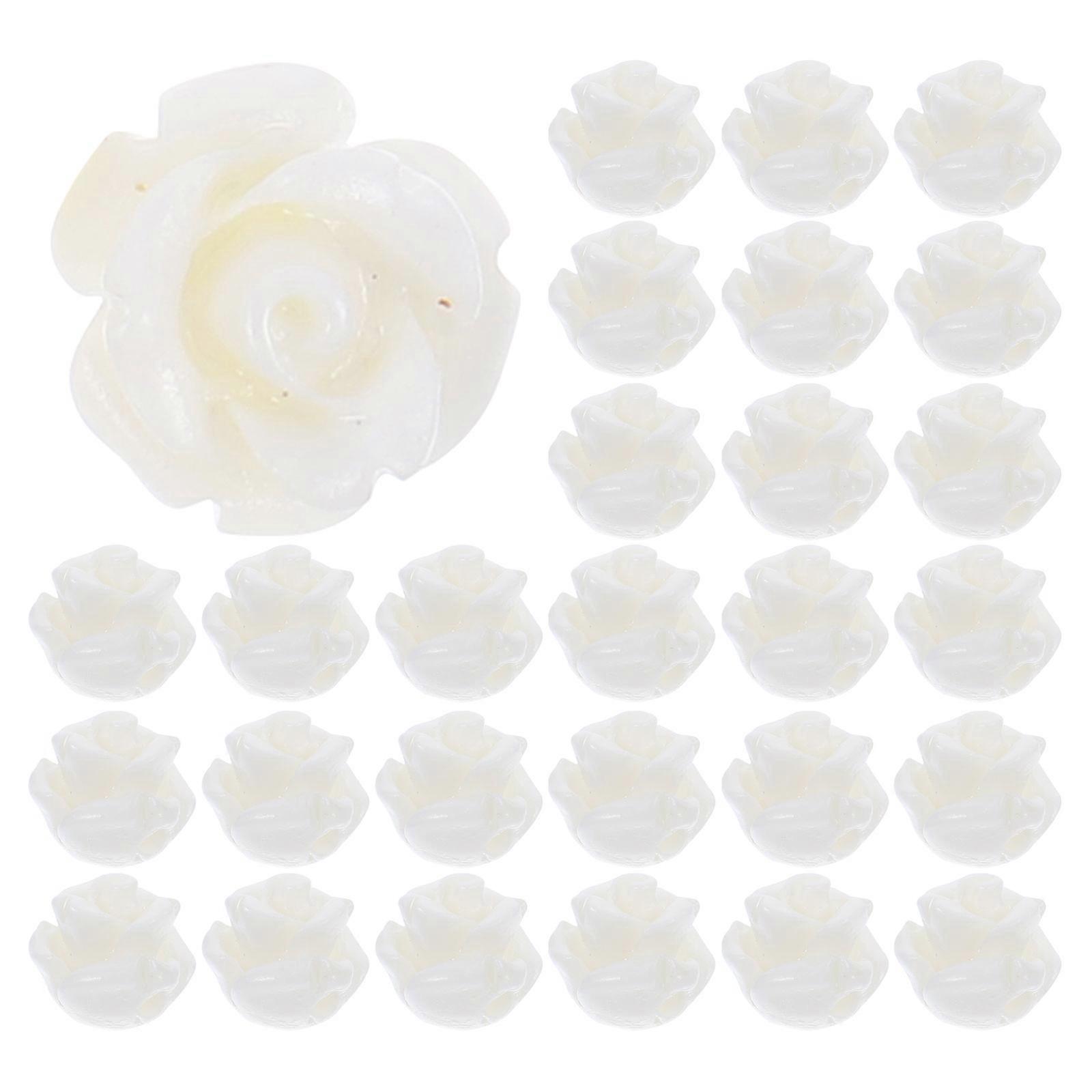 30pcs Durable Resin Flower Beads for Jewelry Making, DIY Crafts, and Accessories – Ideal for Bracelets, Necklaces, and Hair Ties