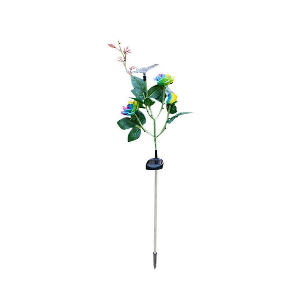 Solar Powered Garden Stake Light with Decorative Flower Design, LED Lawn Lamp for Outdoor Pathway, Balcony Decoration