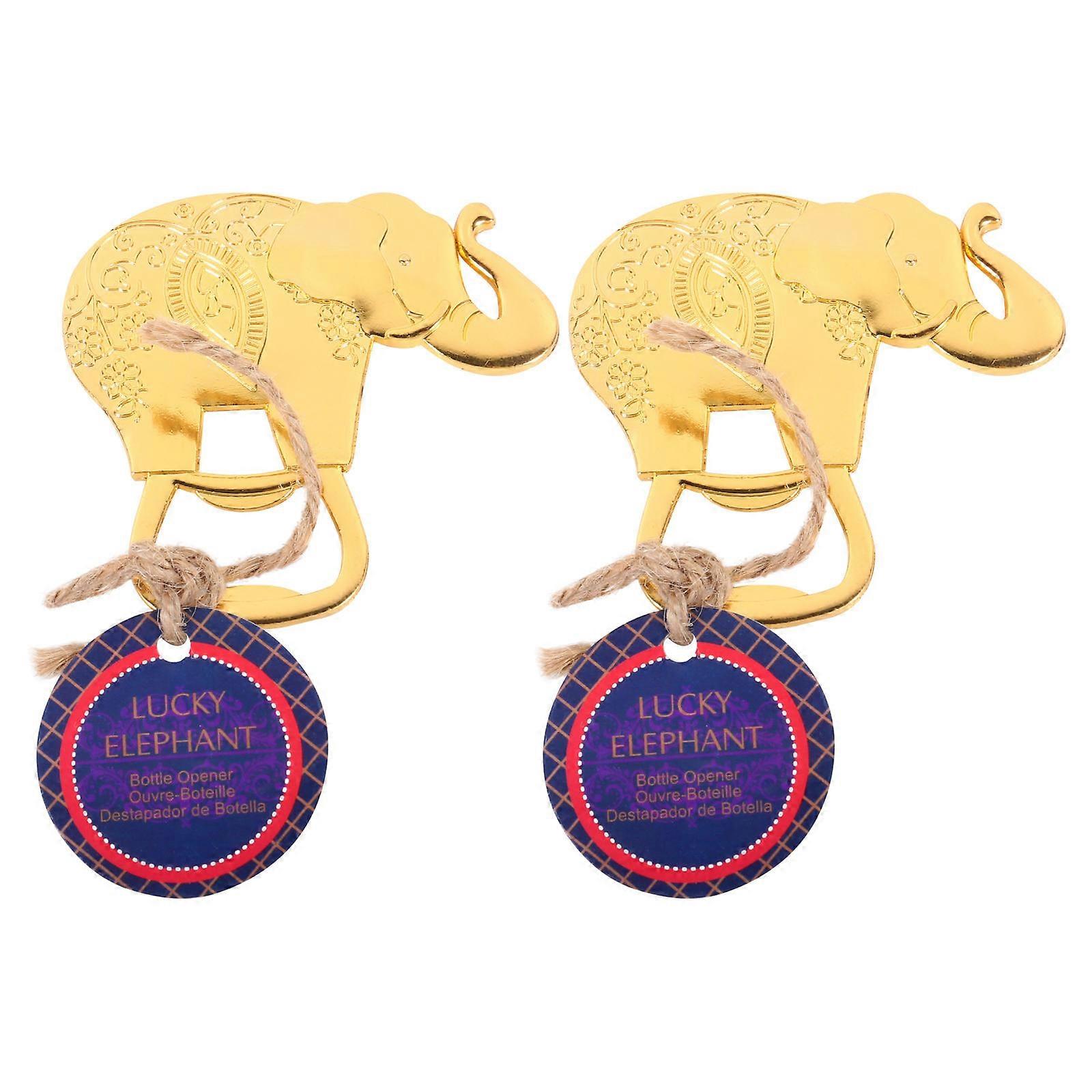 Elephant Shaped Bottle Opener Practical Design 2.75X2.75X0.08in Compact and Portable 2Pcs Use