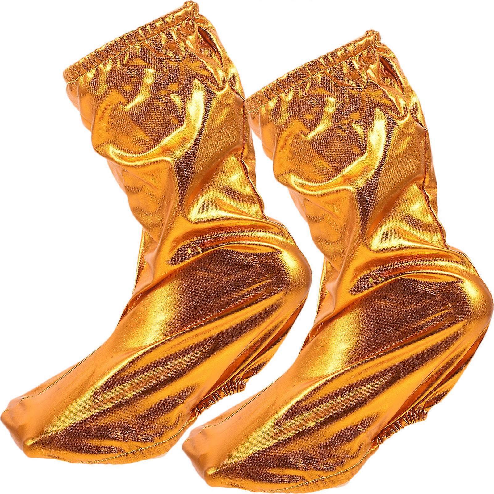 Kids Stage Performing Props Socks Children Footwear Golden Color Props 1 Pair