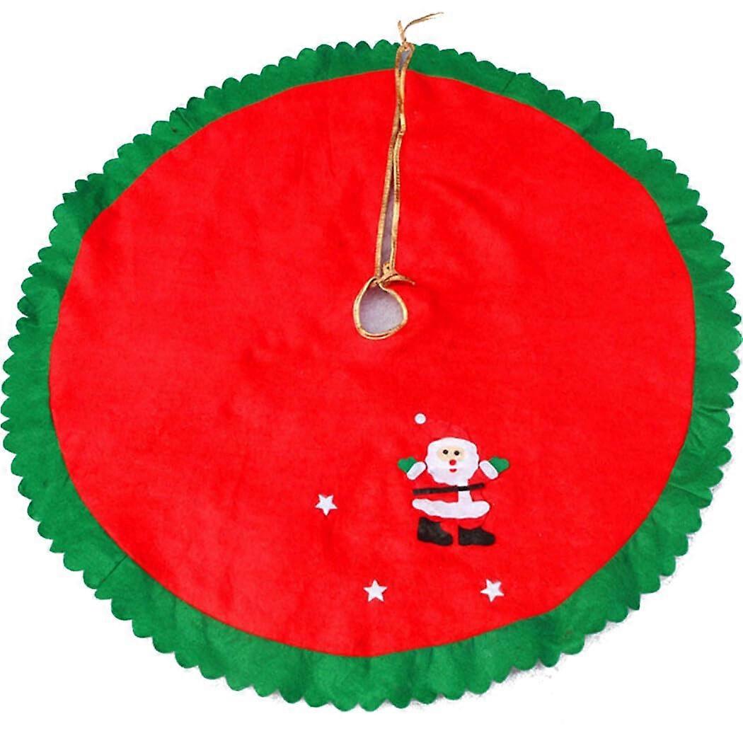 Atmosphere Enhancing Tree Mat for Christmas, Large Round Patterned Tree Skirt, Holiday Decoration Base Cover in Red/Green