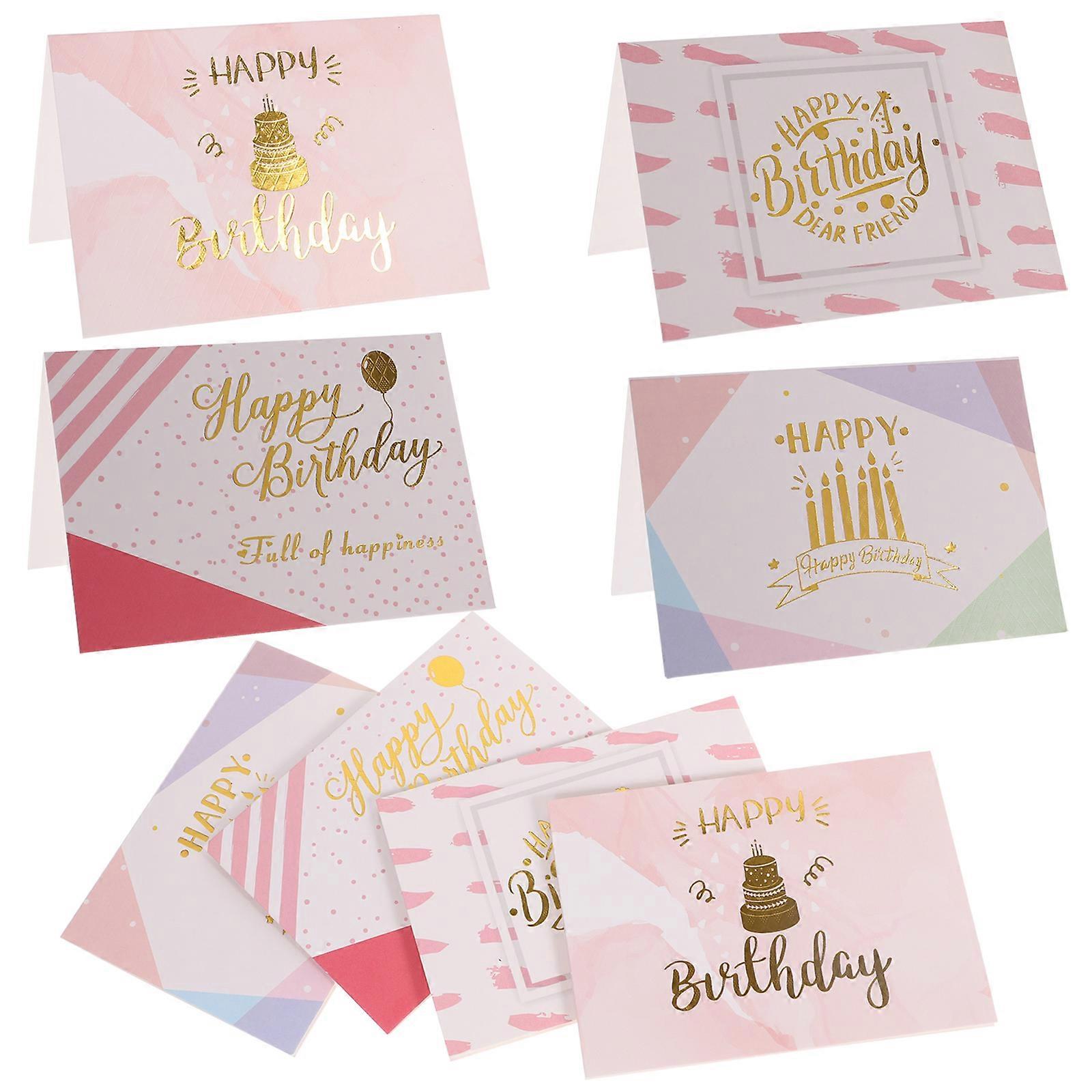 Greeting Cards Assorted Color Rectangular Shape Birthday Party Decorations Message Writing For Friends 40Pcs