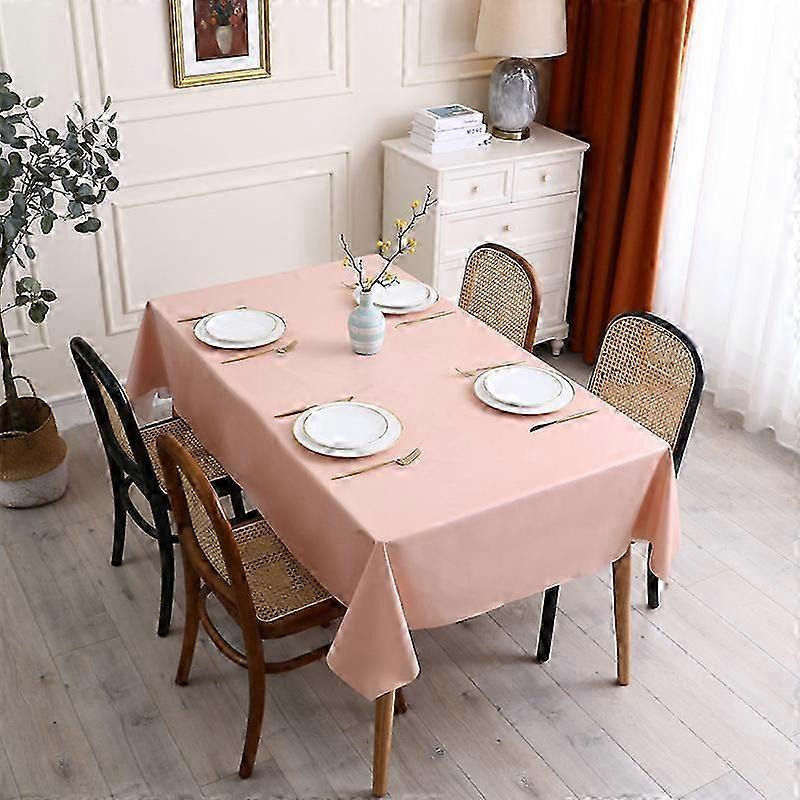 Solid Color Table Cloth, Water and Oil Resistant Rectangular PVC Table Cloth, 54 x 78 inches, Ideal for Dining Table, Buffet Party and More
