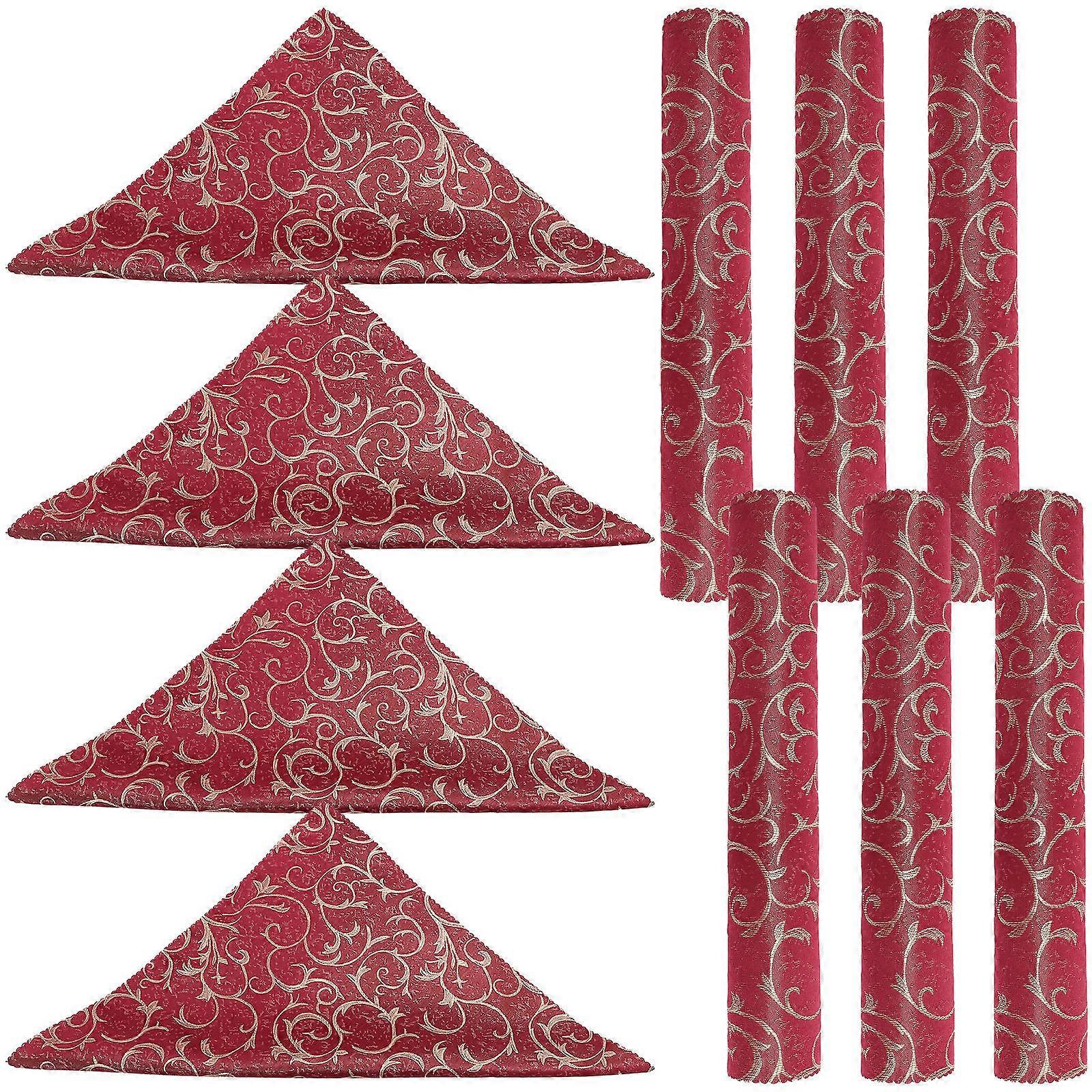 Reusable Napkins Kitchen Napkins For Party Dark Red Square Washable 10Pcs