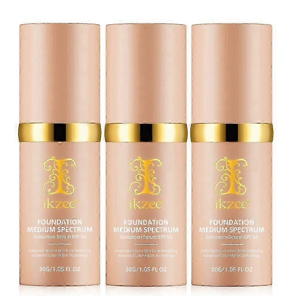 4 In 1 Foundation With Spf 50+, Hydrating Color Changing Foundation Longwearing Waterproof, Medium Spectrum For Gym, Sport, Dancing