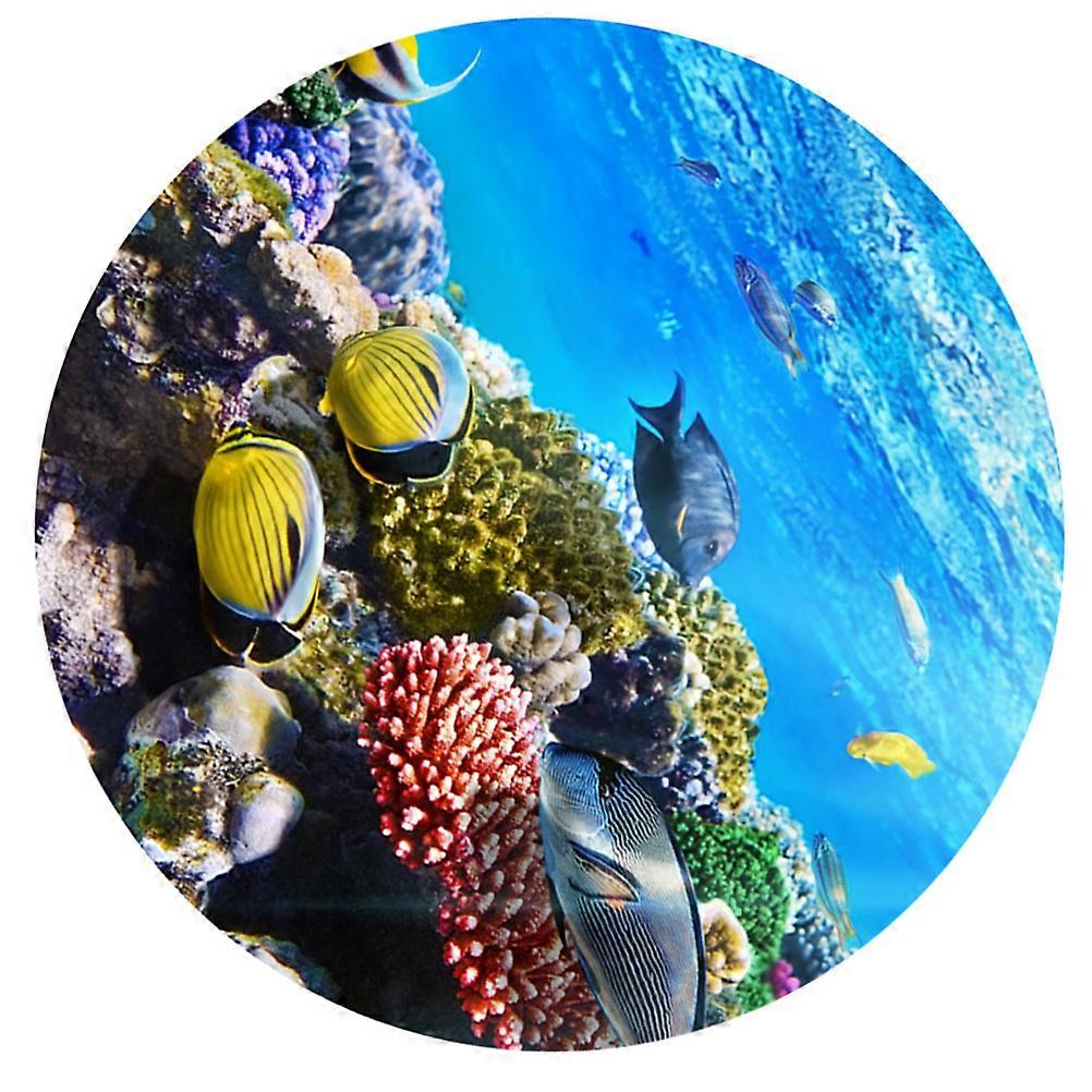 バスルームキッチン用フロアタイルステッカーラウンドデカール防水滑り止め粘着50x50x0.4cmマルチカラー1セット