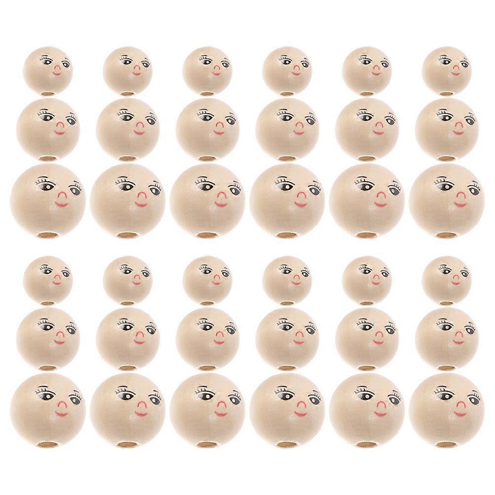 バレンタインウッドビーズバルクDIYプロジェクトジュエリー作りアソートカラー18mm 60個