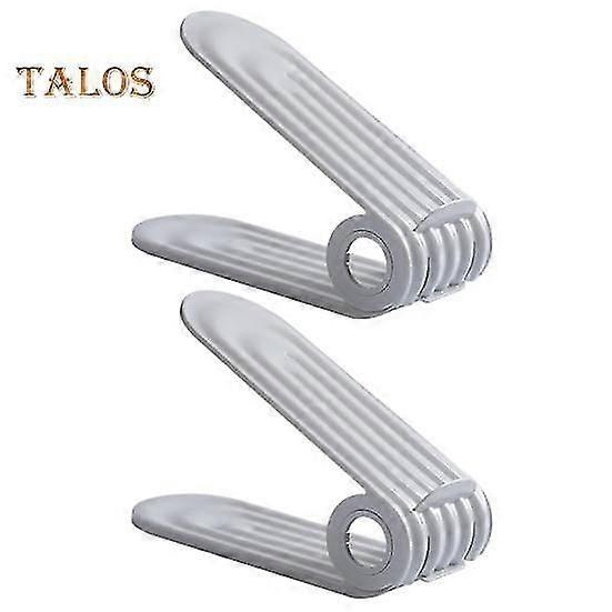 2Pcs Shoe Rack Double Layer Shoe Storage Shelf Save Space Adjustable Height Non-Slip Shoe Organizer Home Supply