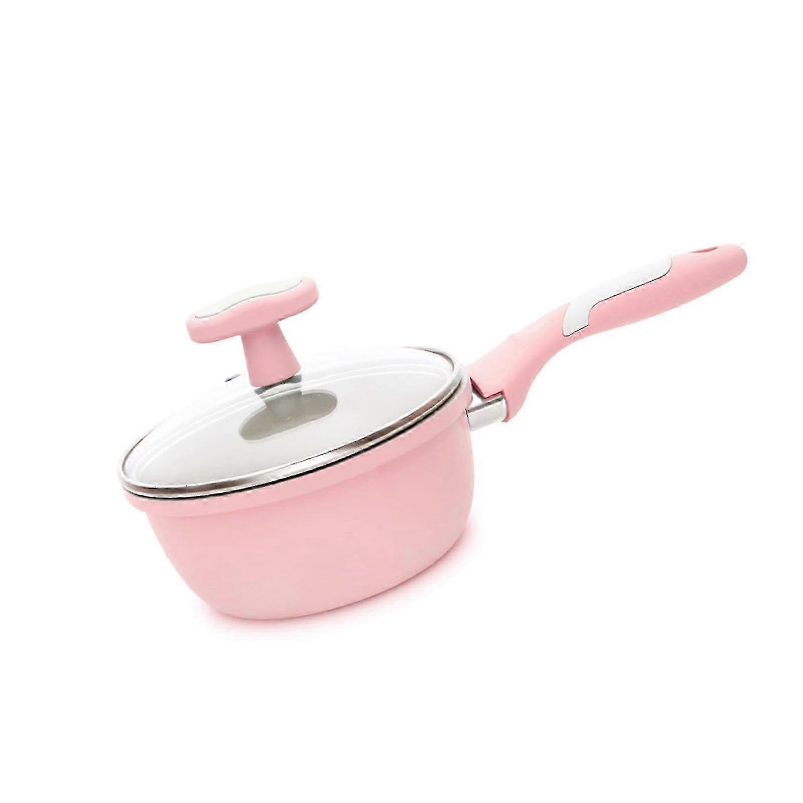 6.3-inch Nonstick Cooking Pot with Lid and Anti-Slip Handle, Suitable for Stoves, Multifunctional Small Milk Pot