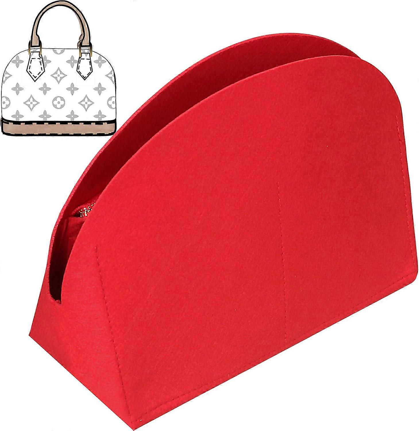 Handbag Organiser for Alma Insert, Felt Bag Organiser Purse Organiser Insert for Alma BB Insert Organiser(BB,Red)