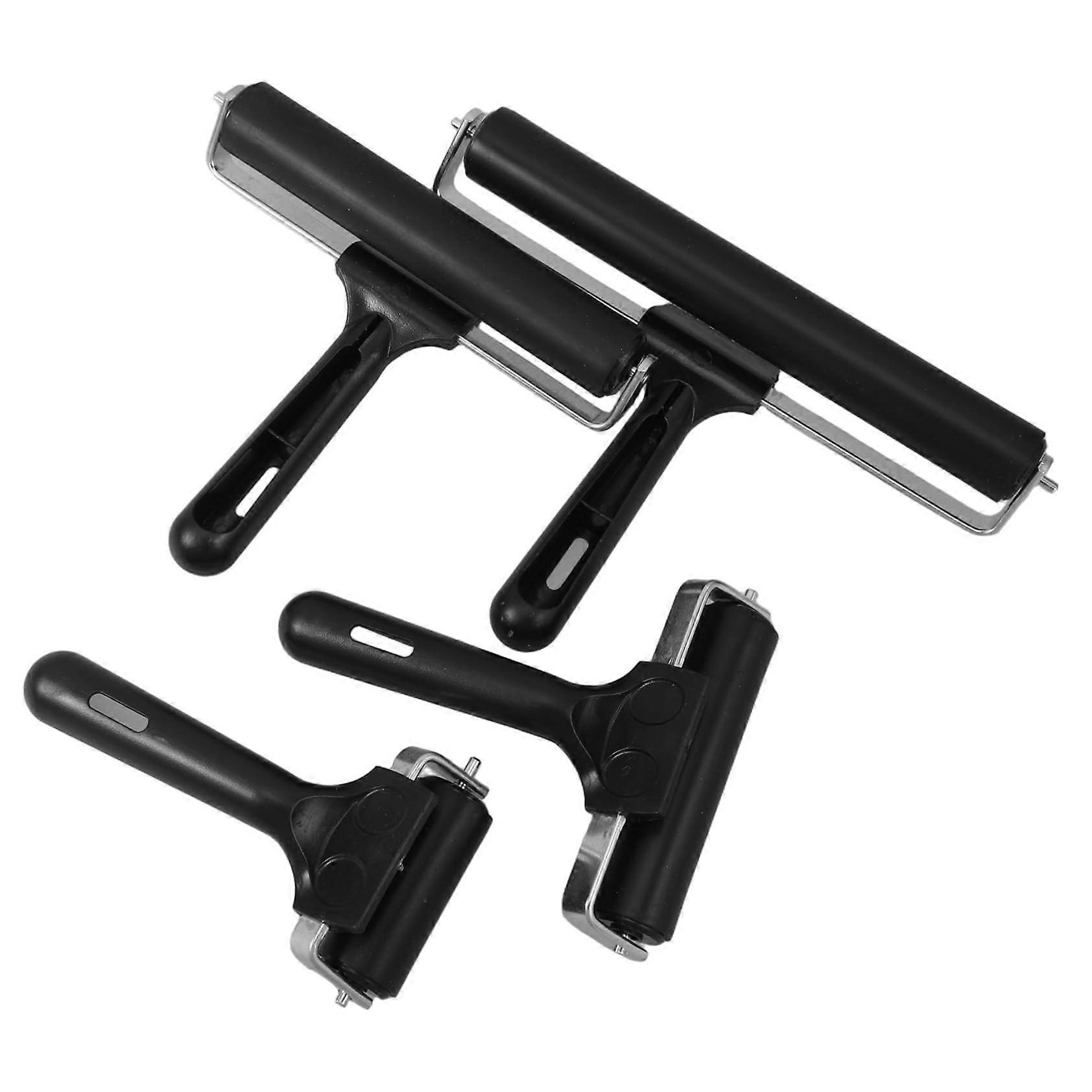 4-Piece Ergonomic Rubber Roller Set for Printing and Crafting, Easy to Clean, Versatile Use for Various Projects