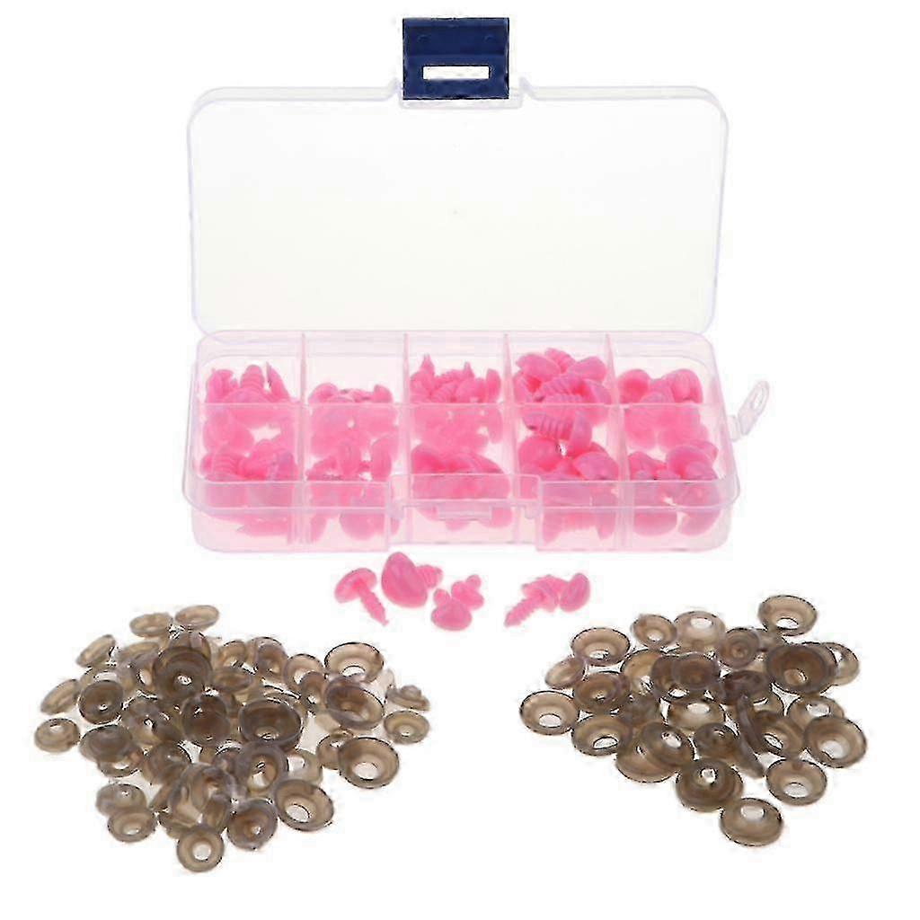 2x Plastic Nose Safety Box with Washers for Puppet Plush Crafts