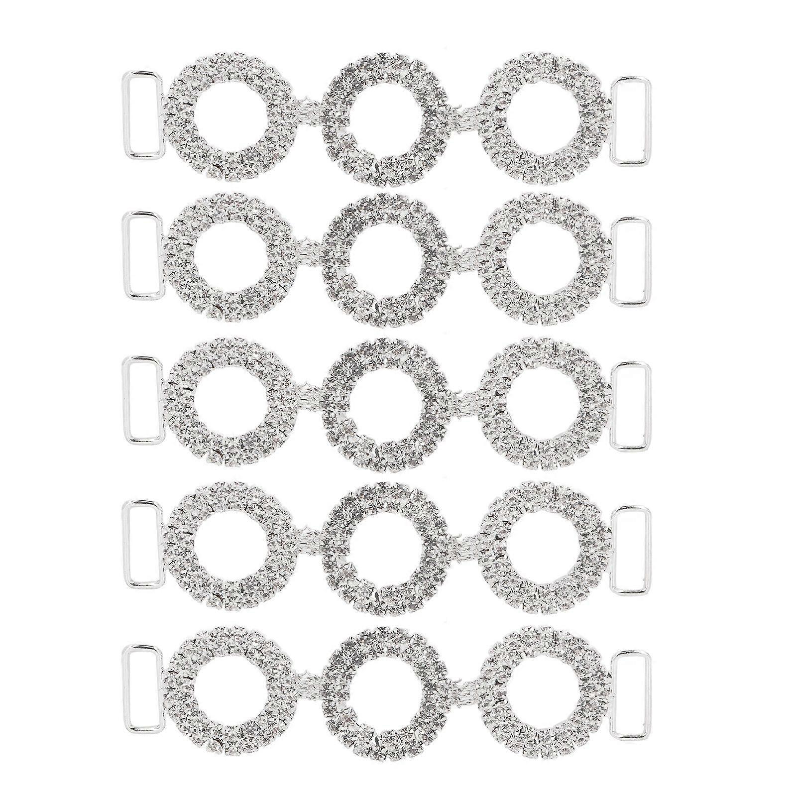 2025 Último modelo 5pcs Rhinestone Bikini Conectores 3 Formas de Círculo Brillantes