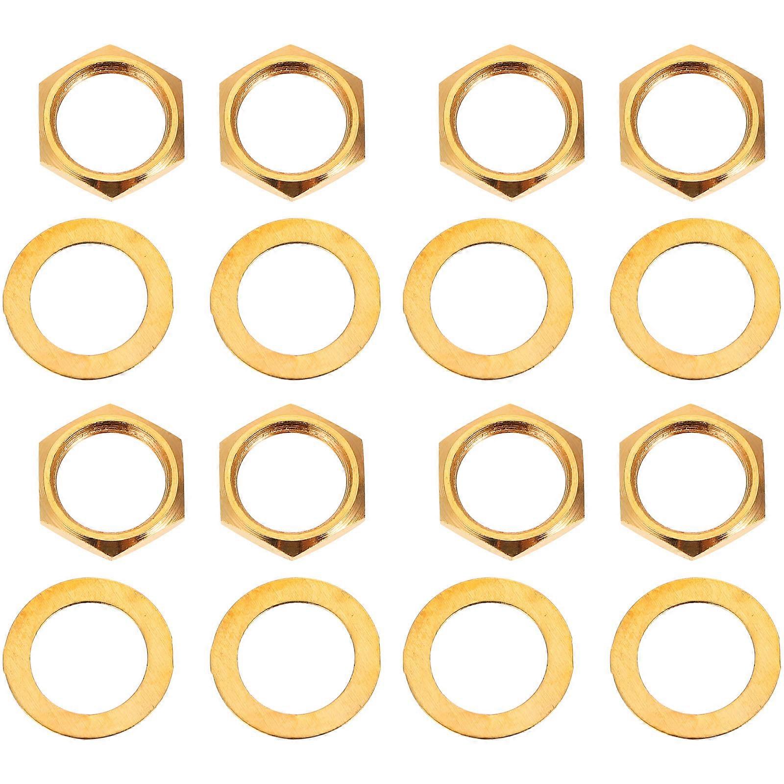 10pcs Electric Guitar Output Jack Socket Nut and Washer Set