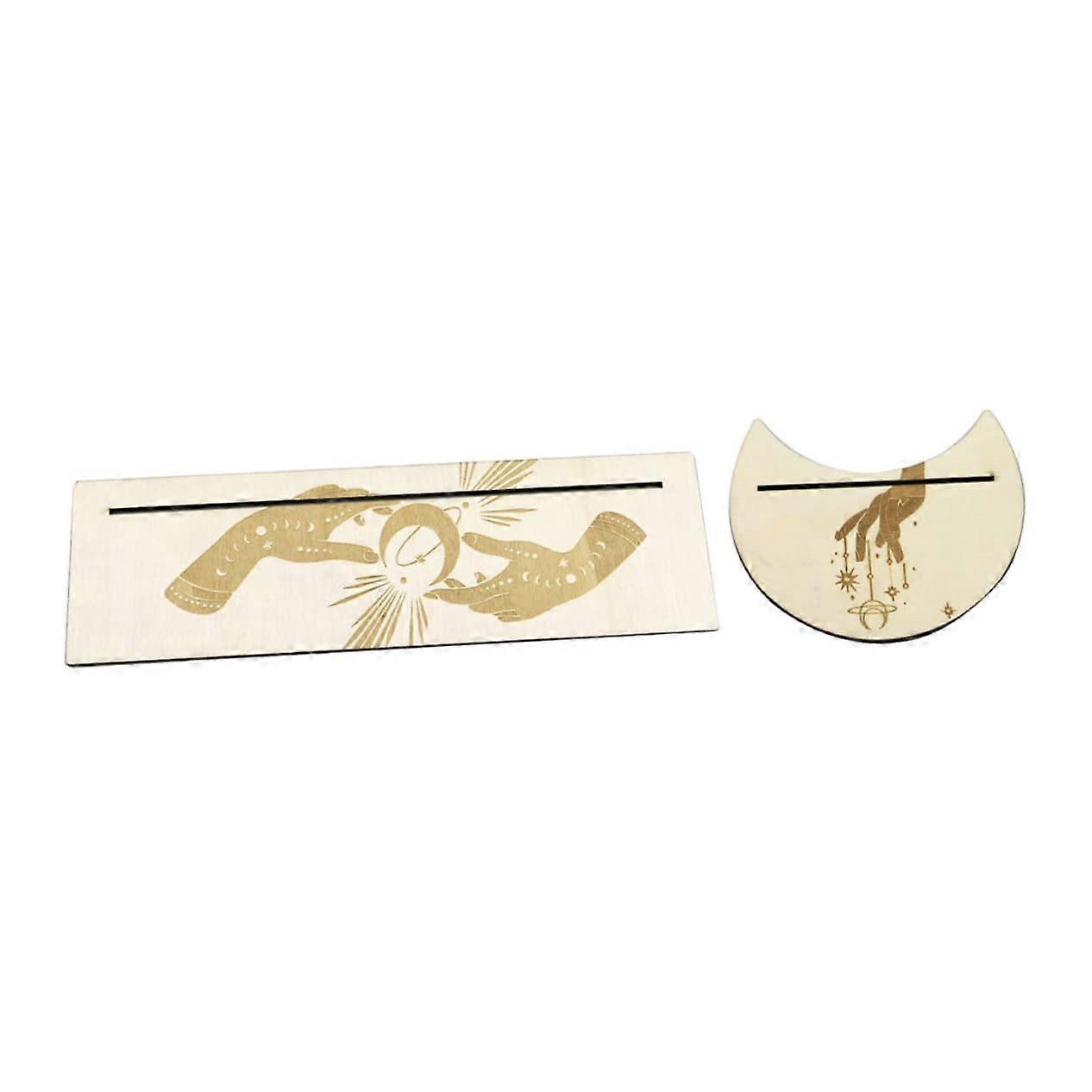 1Set Wooden Tarot Card Stand for Moon Phases Rectangular Card Holder Made of Quality Wood for Divination and Meditation