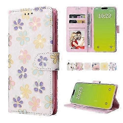 For  15 Bronzing Painting RFID Leather Case