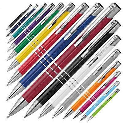 50 x Delta Plain Lacquered Metal Ballpoint Pens Custom Engraving 16 Colors Pack of 50