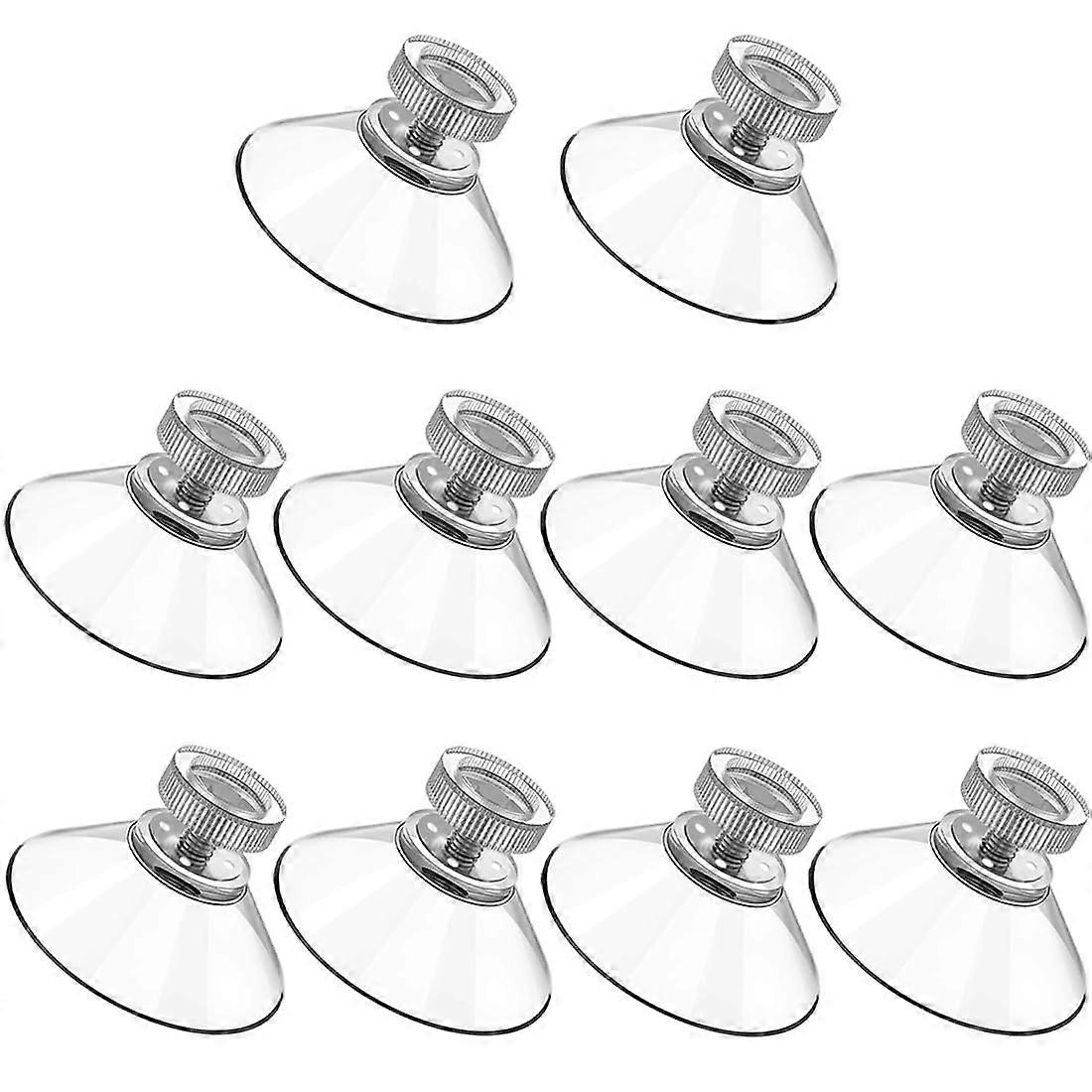 10Piece PVC Suction Cup Set – NoDrill Strong Hooks for Windows, Car (25mm, Clear)
