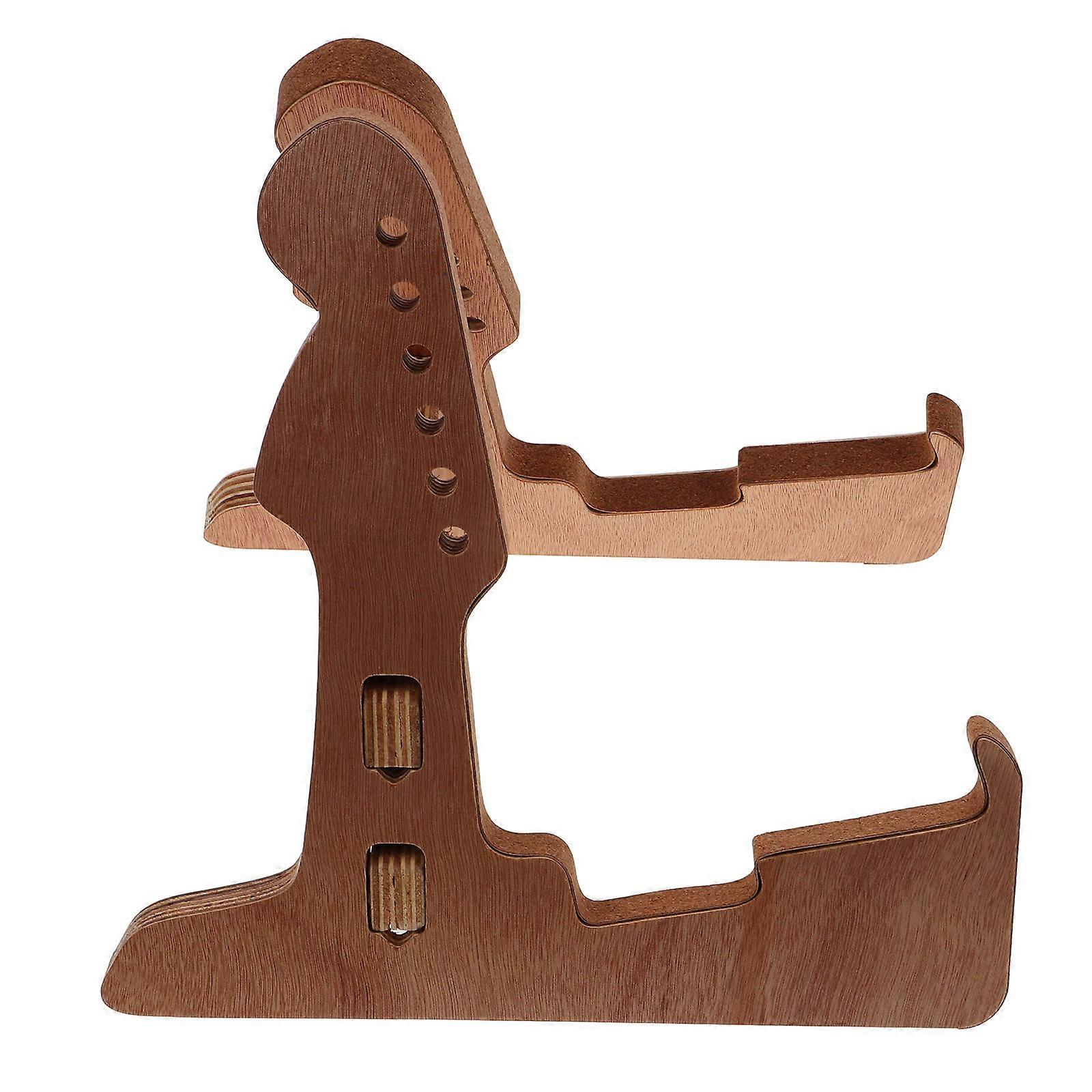 Wooden Guitar Stand Holder for Bass, Ukulele & Electric Guitars – Space Saving Multi Instrument Floor Rack for Home and Studio Use
