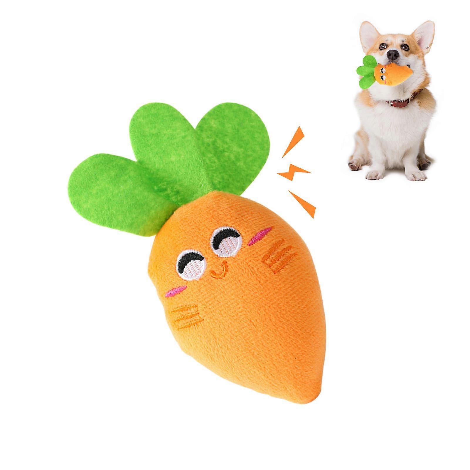 Carrot Dog Toy, Cute Squeaky Toy for Puppies, Teething Interactive Plush Dog Toy, Chew Toy, Dog Carrot Plush Toy for Small Medium Dogs Mini