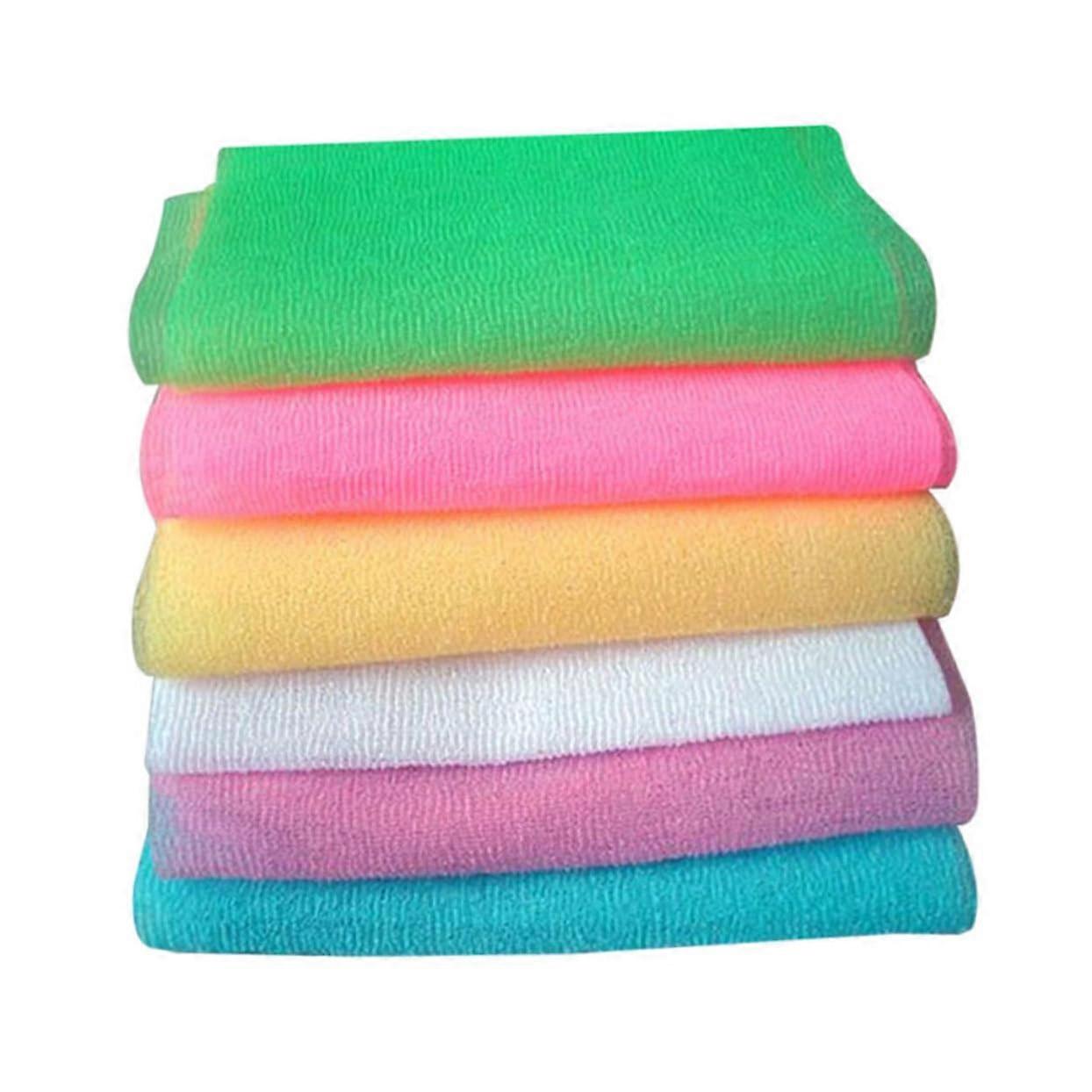 Pack of 6 Long Bath Towel Back Scratch Washing Bath Towel Exfoliating Scrubbing Towel
