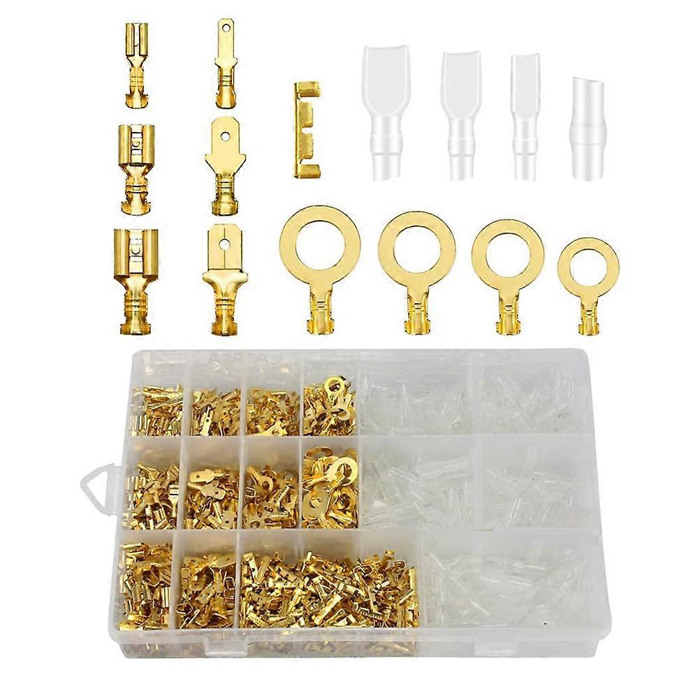 Electrical Connectors Spade Terminals Insulated Wire Connection Vehicles Copper 1000Pcs