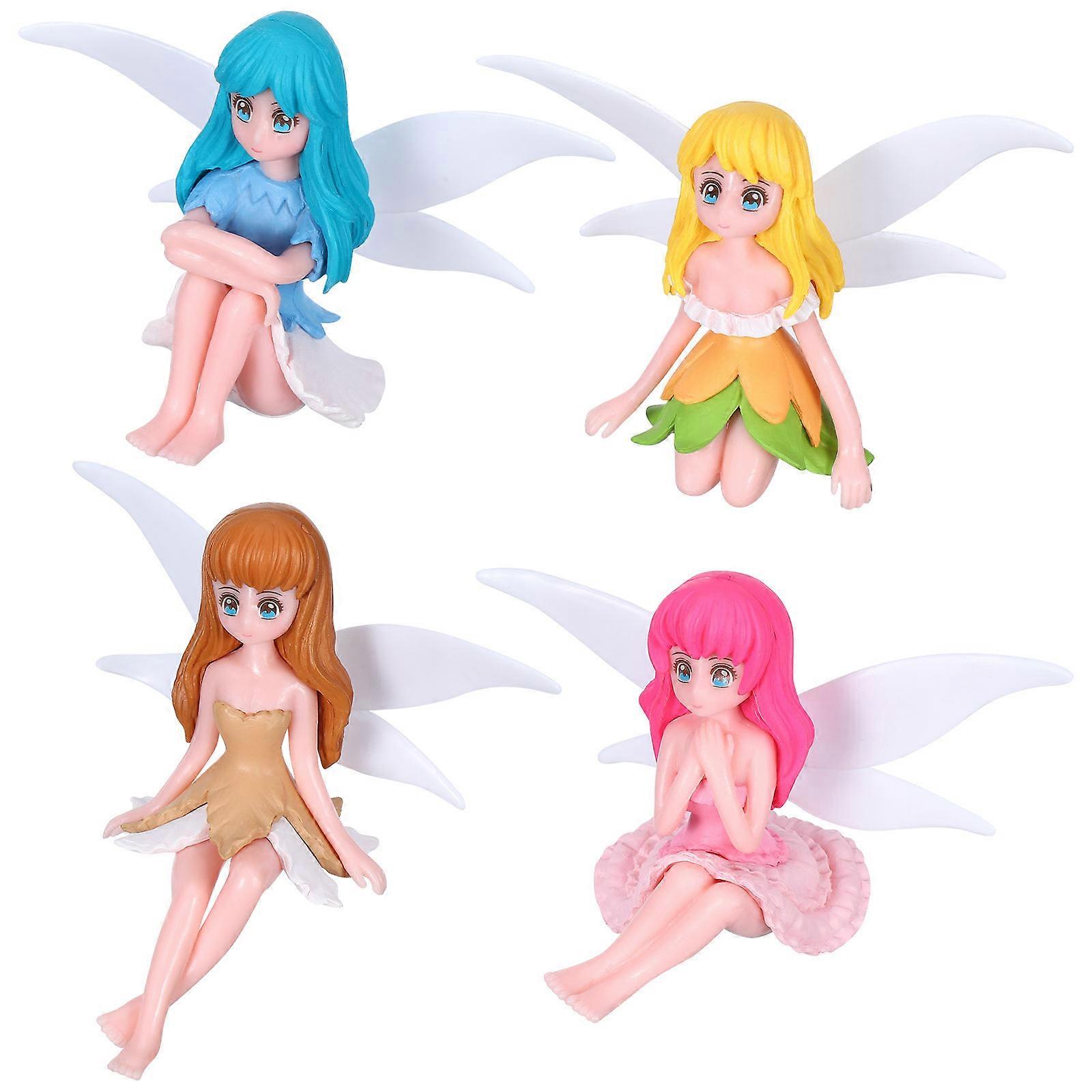 4 Τμχ Μίνι Αγάλματα Νεράιδων – Ανθεκτικά Μικρο Στολίδια Τοπίου για Κήπο, Ζαρντινιέρες & Διακόσμηση Νεραϊδόσπιτου