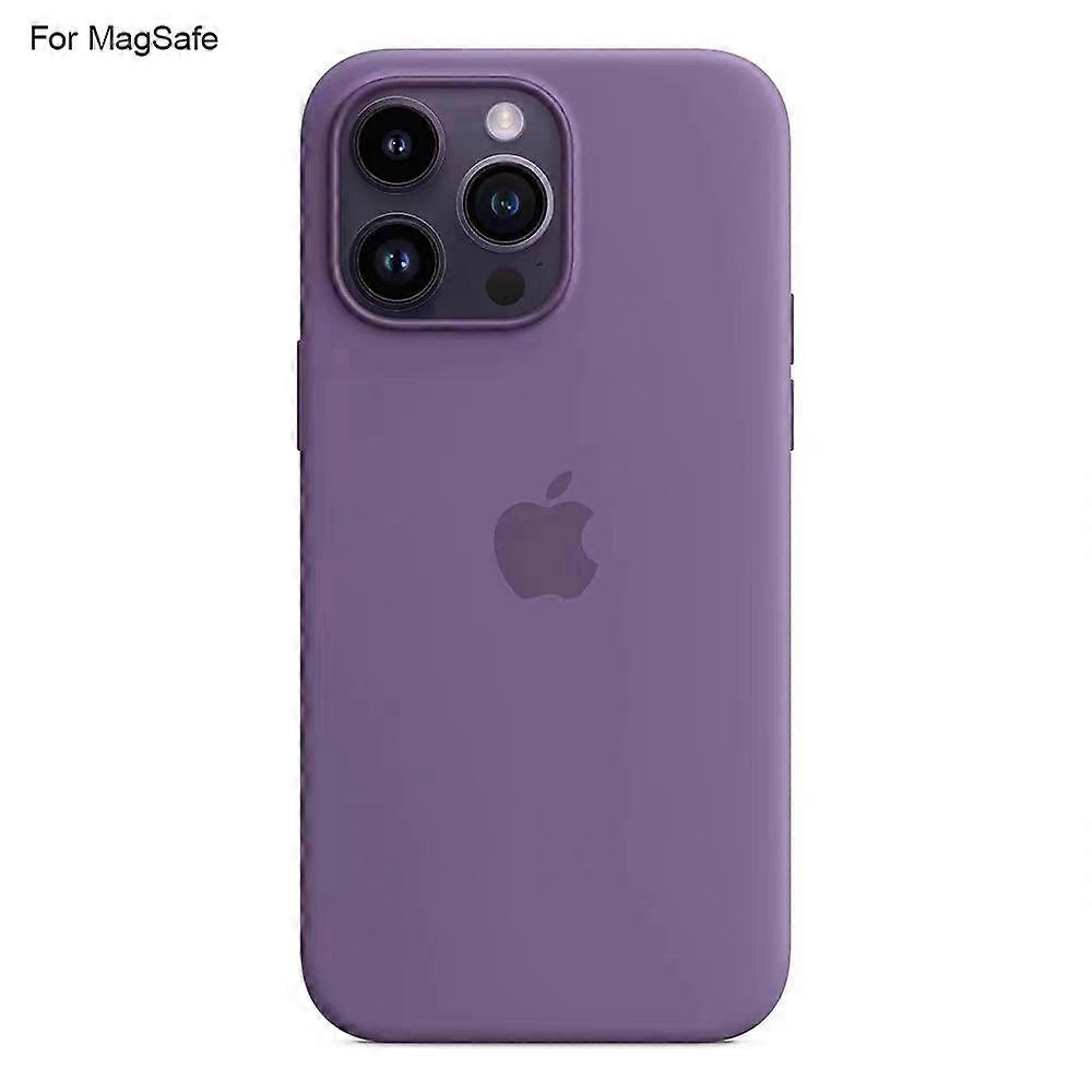 جراب لهاتف iPhone 14 Pro Max متوافق مع غطاء خلفي من السيليكون السائل MagSafe [Induction Popov