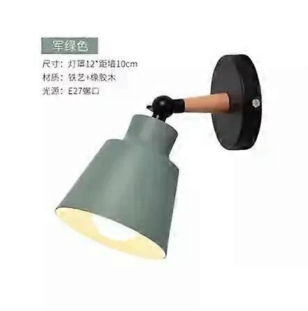Nordic Solid Wood Bedroom Wall Lamp Modern Minimalist Macaron Led Wall Lamp Creative Living Room Corridor Bedside Wall Lamp