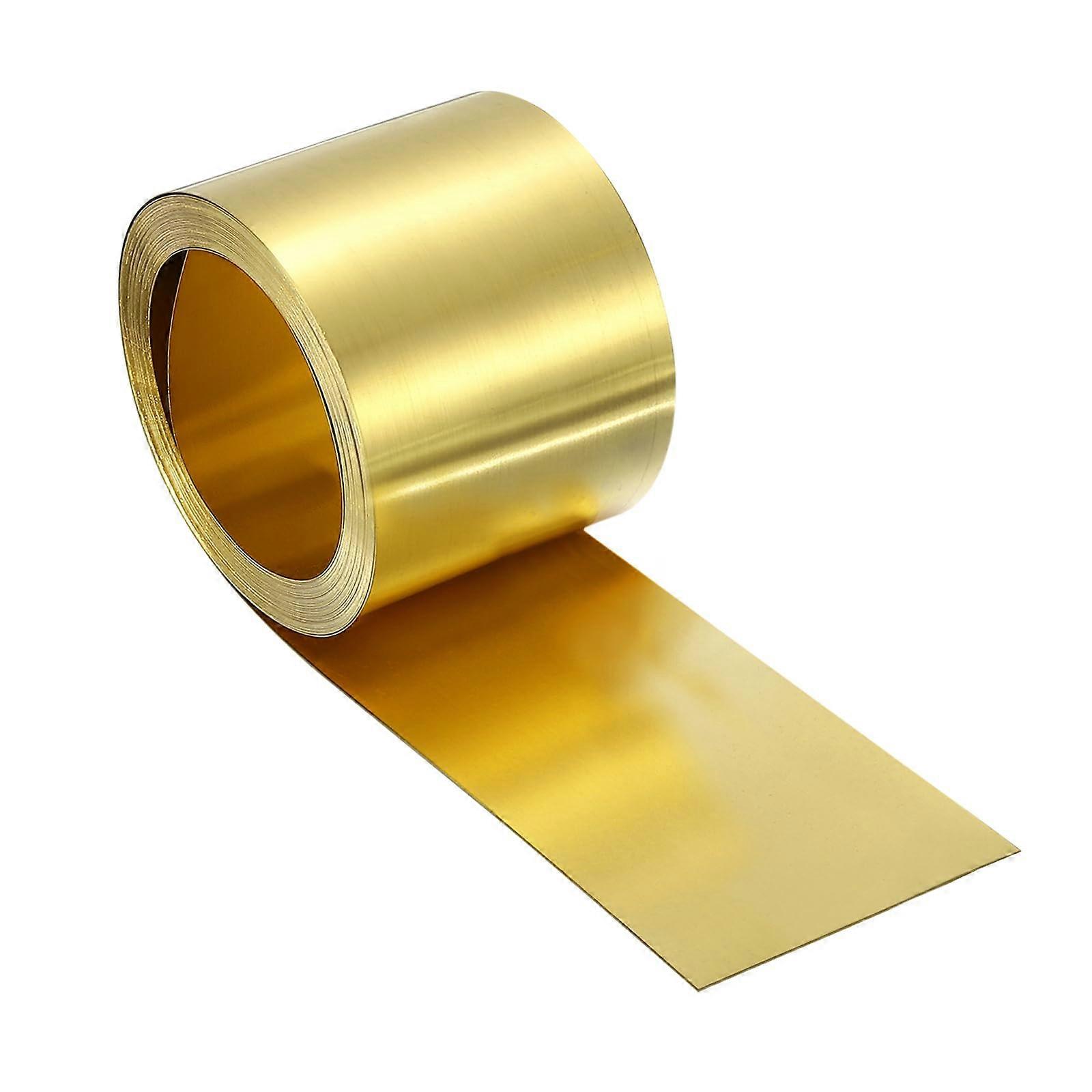 Brass Sheet Roll 0.5x40x2500mm (DxWxL) Flashing Brass Foil Roll for Crafts, Electrical DIY Projects, Repairs, Gold 0.5 x 40 x 2500mm 1 Ref: 1656