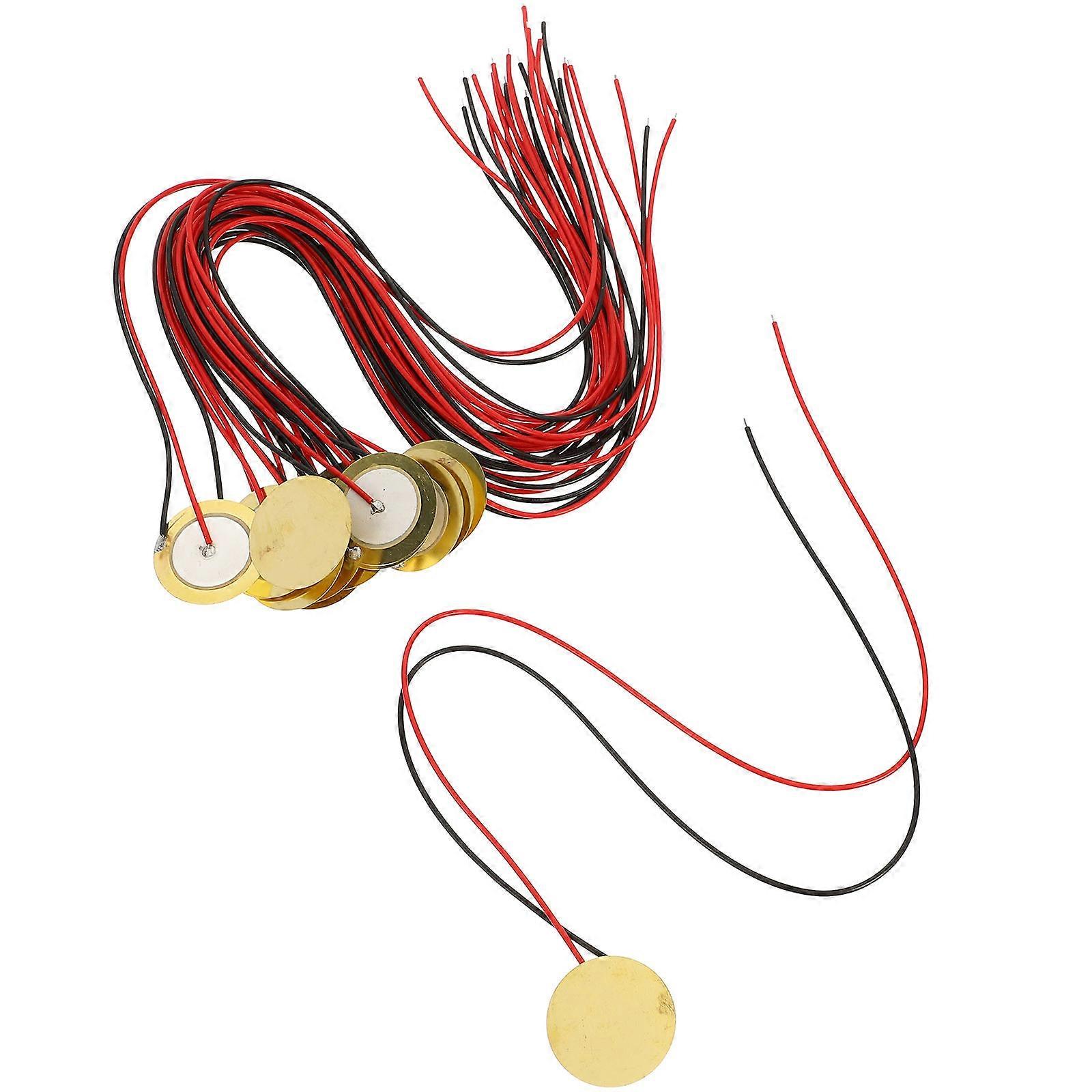 Instruments Pickup Piezo Discs Drum Use Drummers 27mm Diameter 0.4mm Thickness 330mm Cable Length Electronic Drum Trigger 15Pack