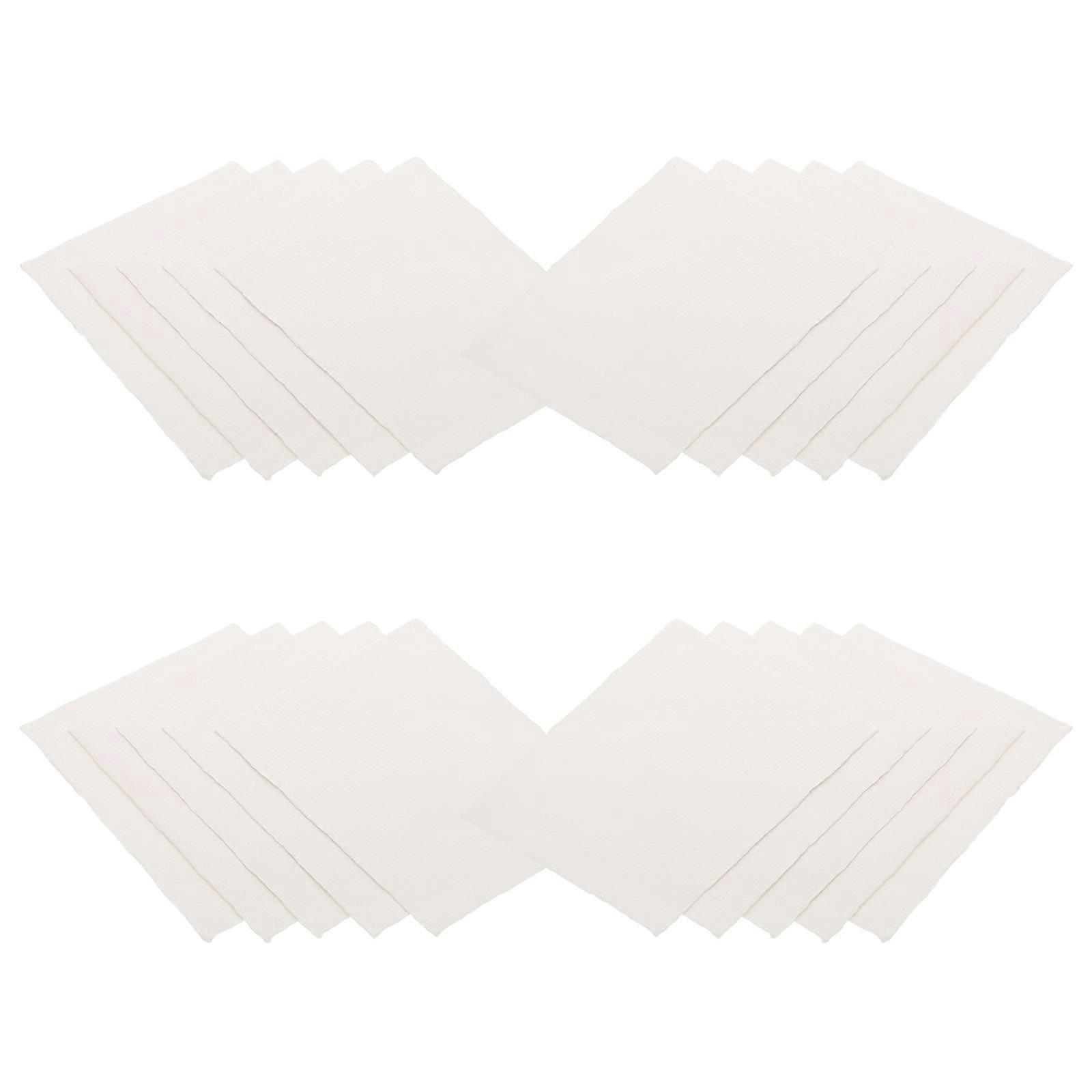 20 Sheets Handmade Cotton Watercolor Paper with Deckled Edge for Painting, Crafts, and Wedding Invitations – Ideal for Art Enthusiasts and
