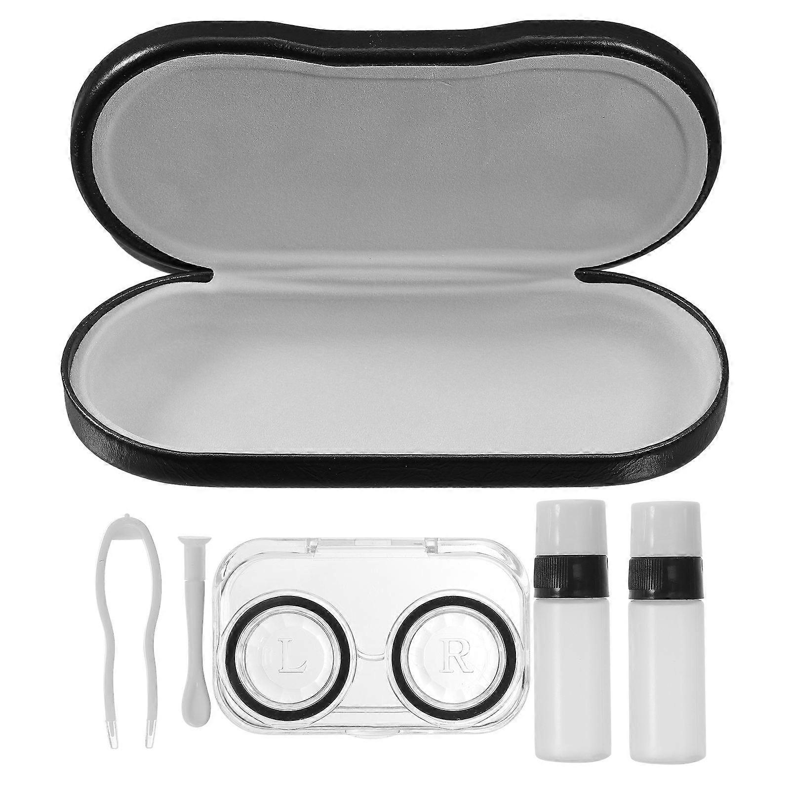 Portable Eyeglass Case Kit – Double Sided Lenses Storage Box with Scratch Resistant Lining for Convenient Multi Function Glasses Accessories Storage