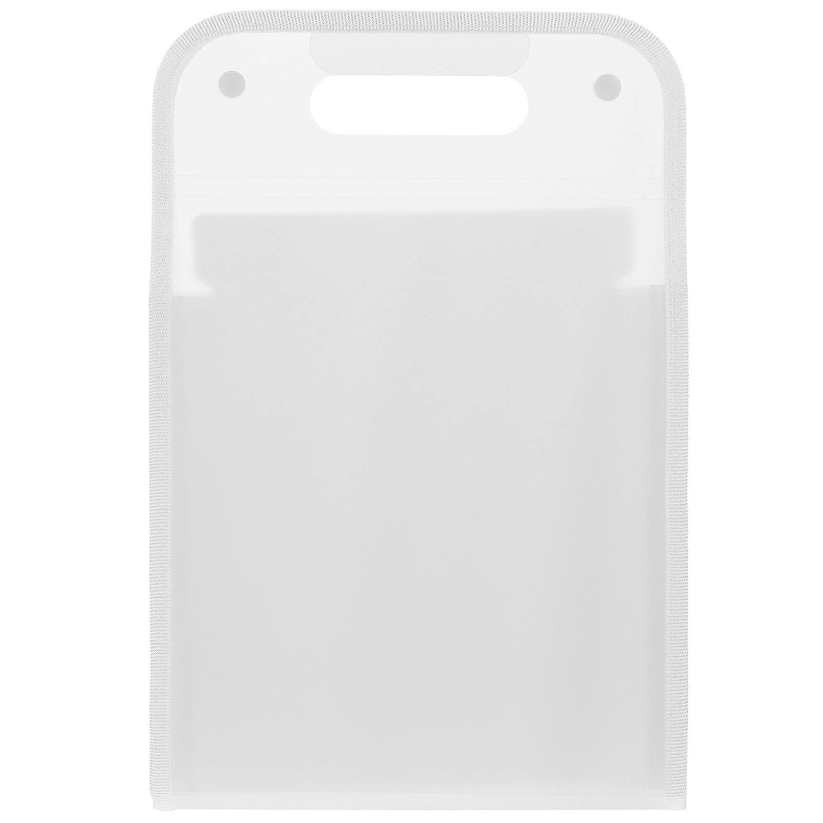 Expandable File Organizer with Compartments, Portable Vertical Accordion Document Holder for Receipts, Bills, and Storage, White Hanging Folder for