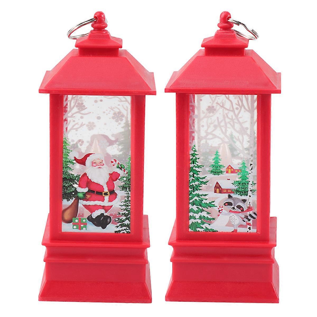 Lighted Christmas Red Candlestick Lamp For Wedding Party 2Pcs