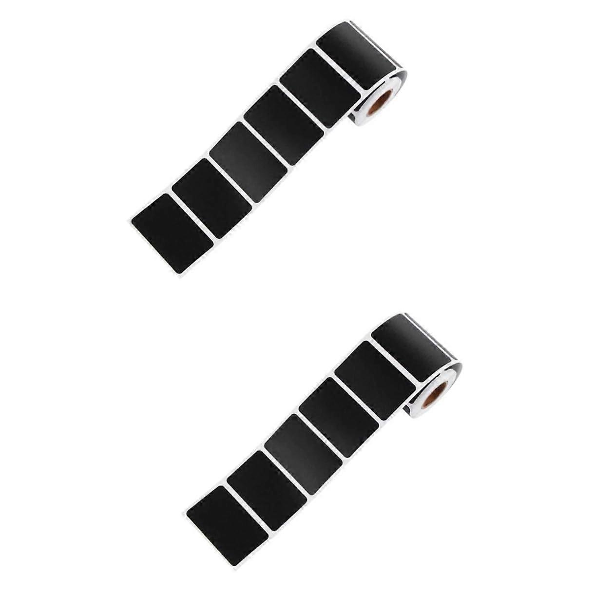 600 Pcs Removable Black Labels for Glass Containers, Jars, Bottles, 5.5x3.5 cm (Pack of 2)