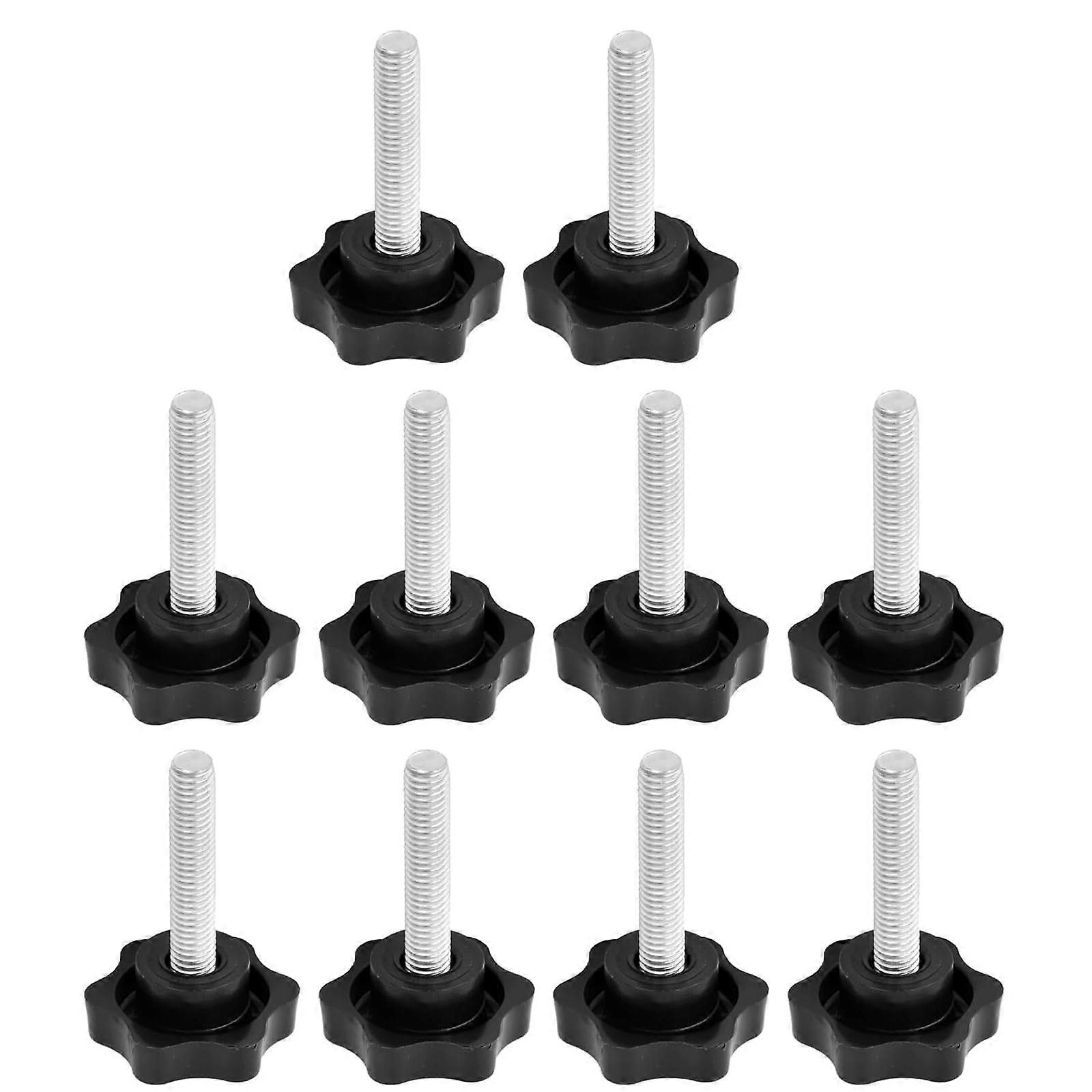 Pack of 10 star grip screws, M6 x 30 mm, thumb screw, clamping knob