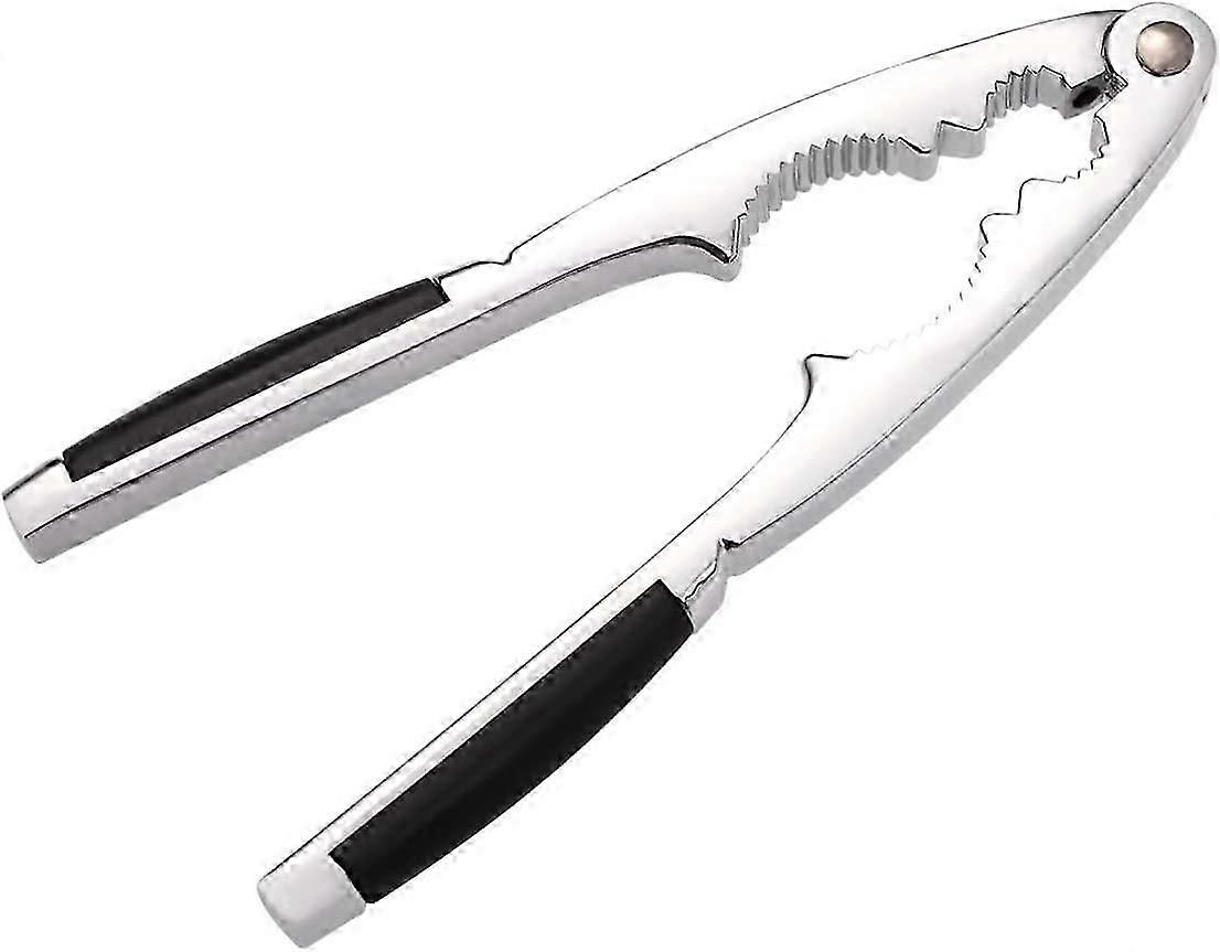1Pcs Heavy Duty Walnut Opener Metal Walnut Cracker Tool Walnut Tongs with Rubber Handles