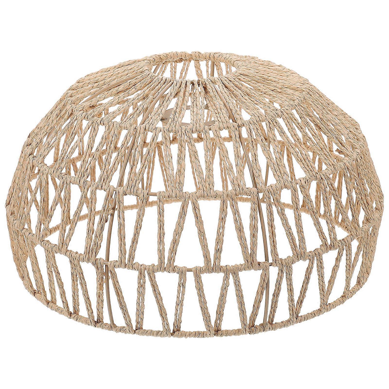 Retro Lampshade Woven Lampshade For Cafe Ambience Softens Light 30.00X30.00X17.00CM Light Brown 1Set