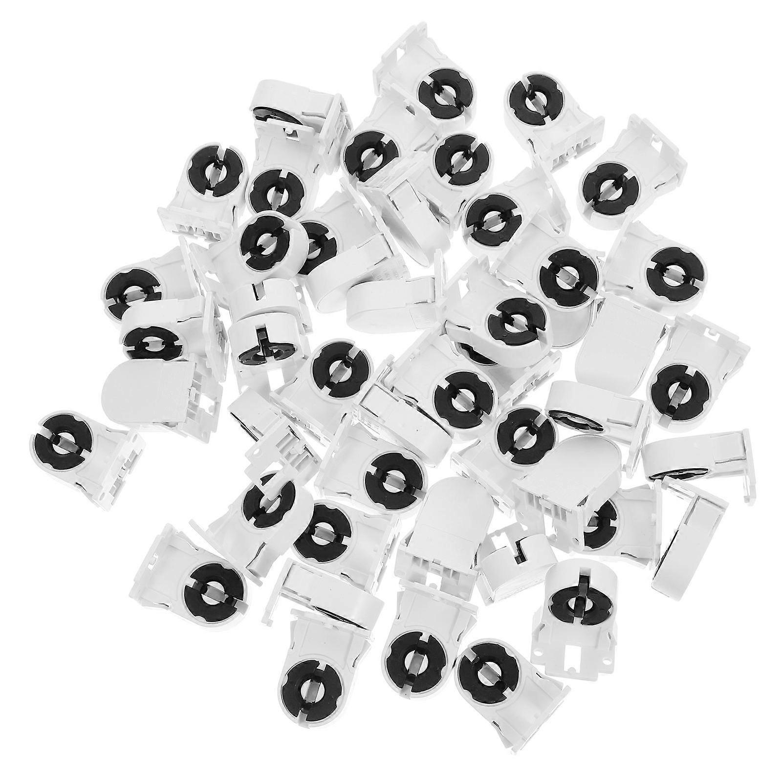 50pcs Fluorescent Light Sockets Lamp Holders Easy Install Adapter for Light Tubes Household Lighting Durable Practical