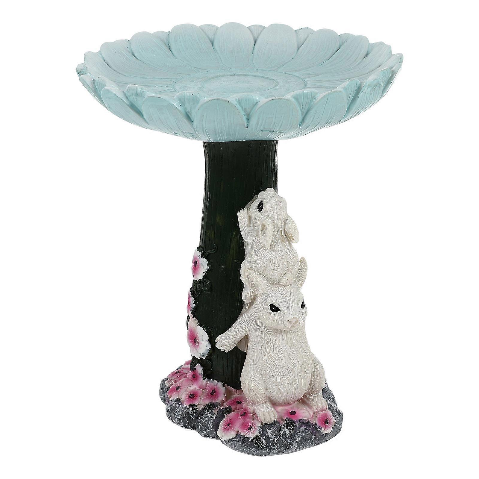 Bunny Bird Feeder Resin Multi 19.5X16CM For Outside Easy Refill And Clean 1Set