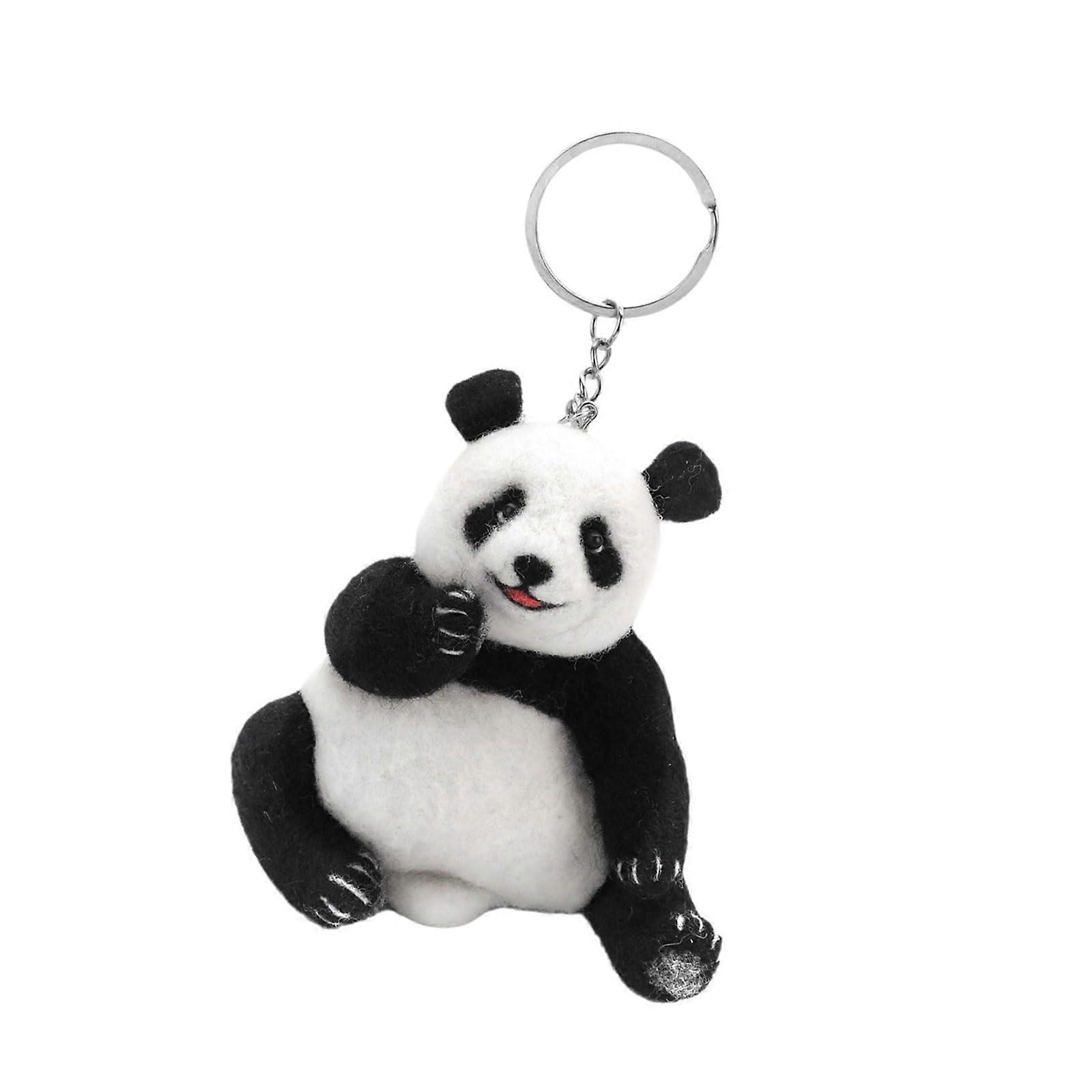 Little Panda Wool Felted Set for Beginners - Needle Felting Supply with Wool Roving, Felt Needle System, and Wooden Handle