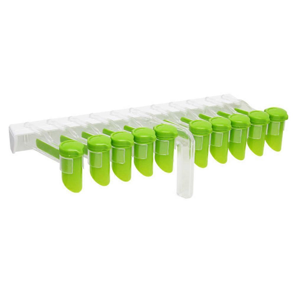 Spice Organizer Wall-Mounted Kitchen Organization Quick Access Simple Style Green Color 30x11cm Size 1Set