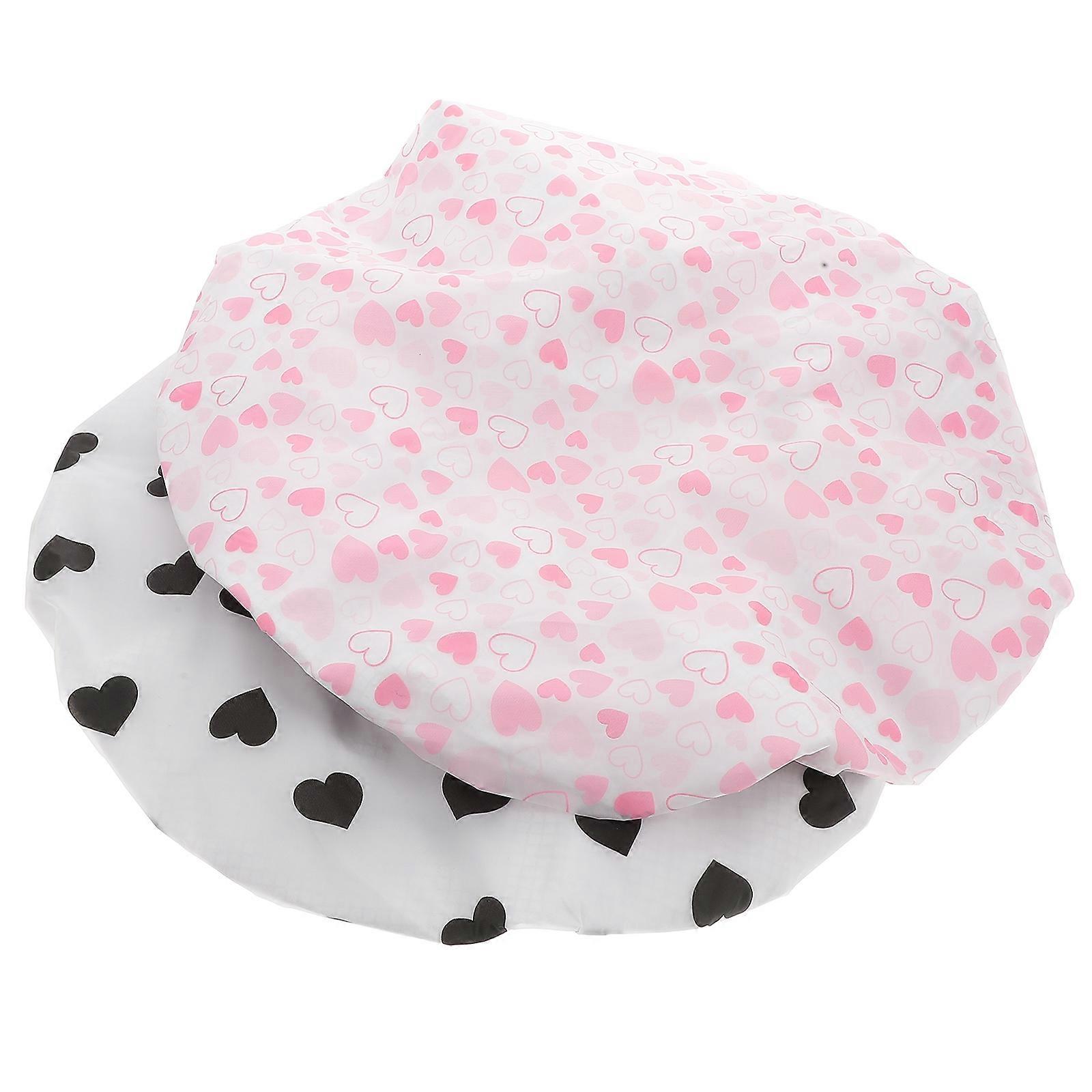 Self Heating Bath Cap for Women Anti Static Dual Layer Assorted Color 2Pcs