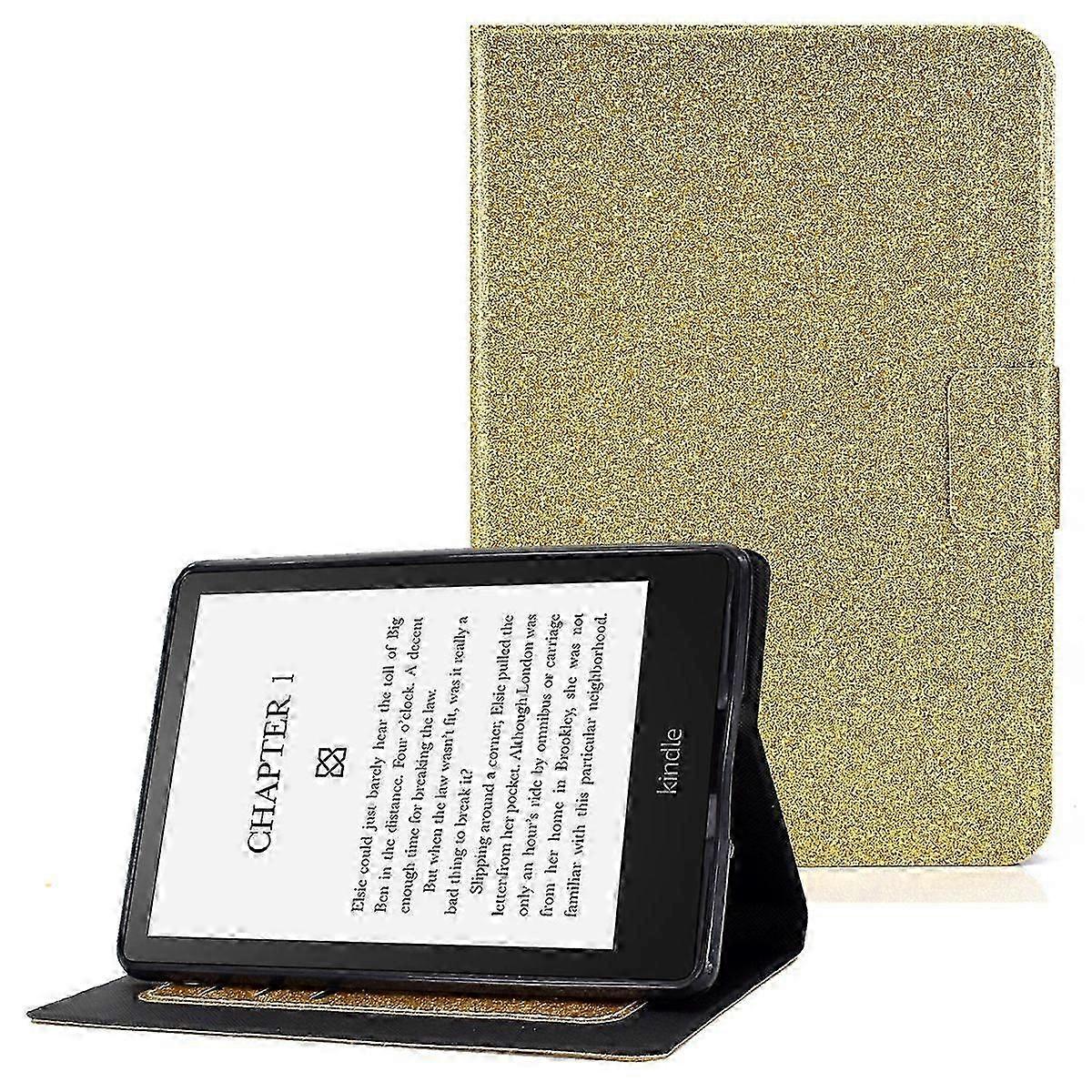 Glittering Powder Pu Leather Shockproof Folio Stand Cover Protector With Card Slots For Amazon Kindl