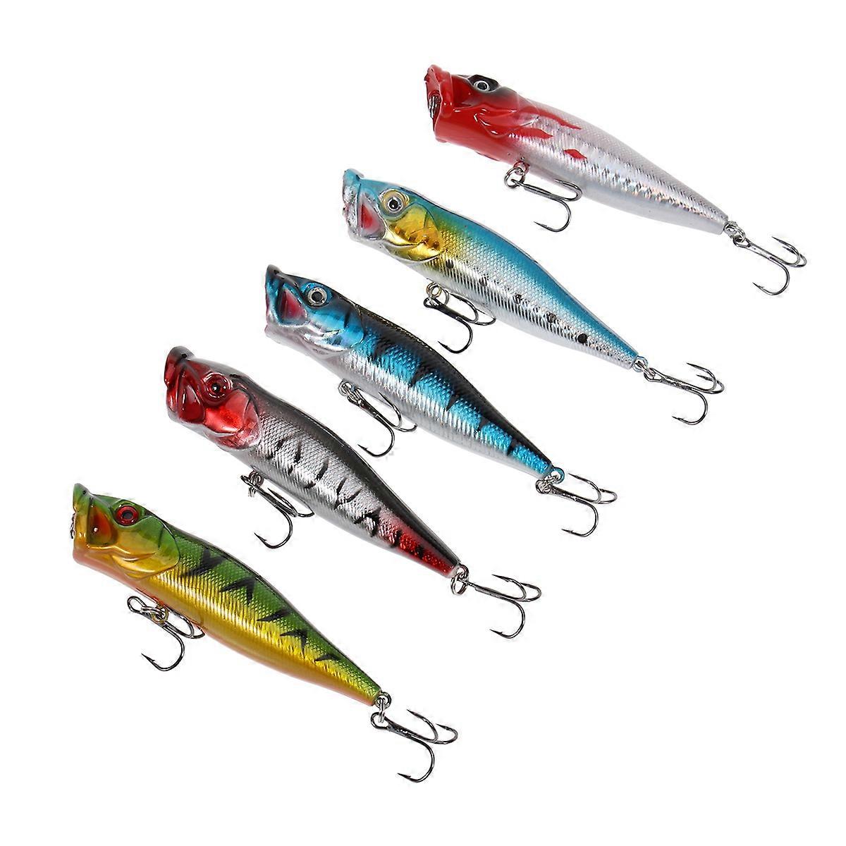 Ocean Fishing Lures Plastic Baits Floating Deep Sea Baits Fish Shape 5Pack